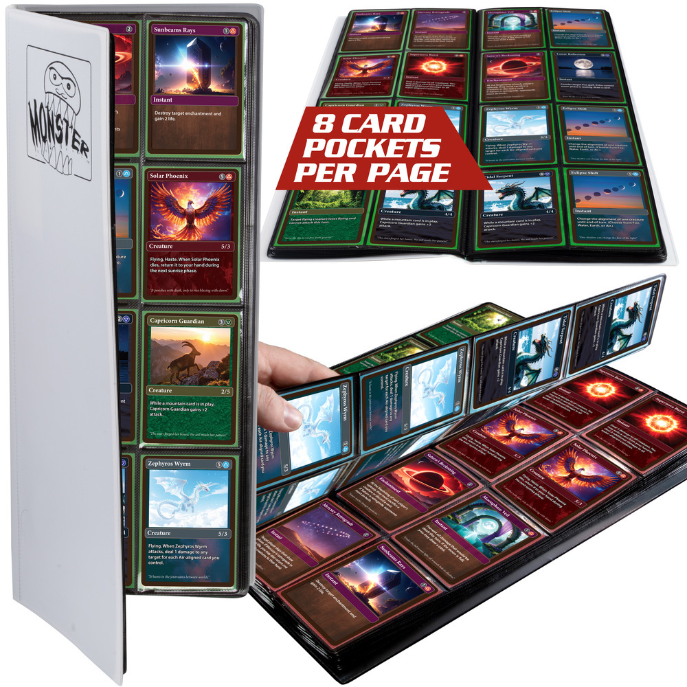 Monster Protectors: 8 Pocket Tower Binder - Matte White Monster Protectors: 8 Pocket Tower Binder - Matte White