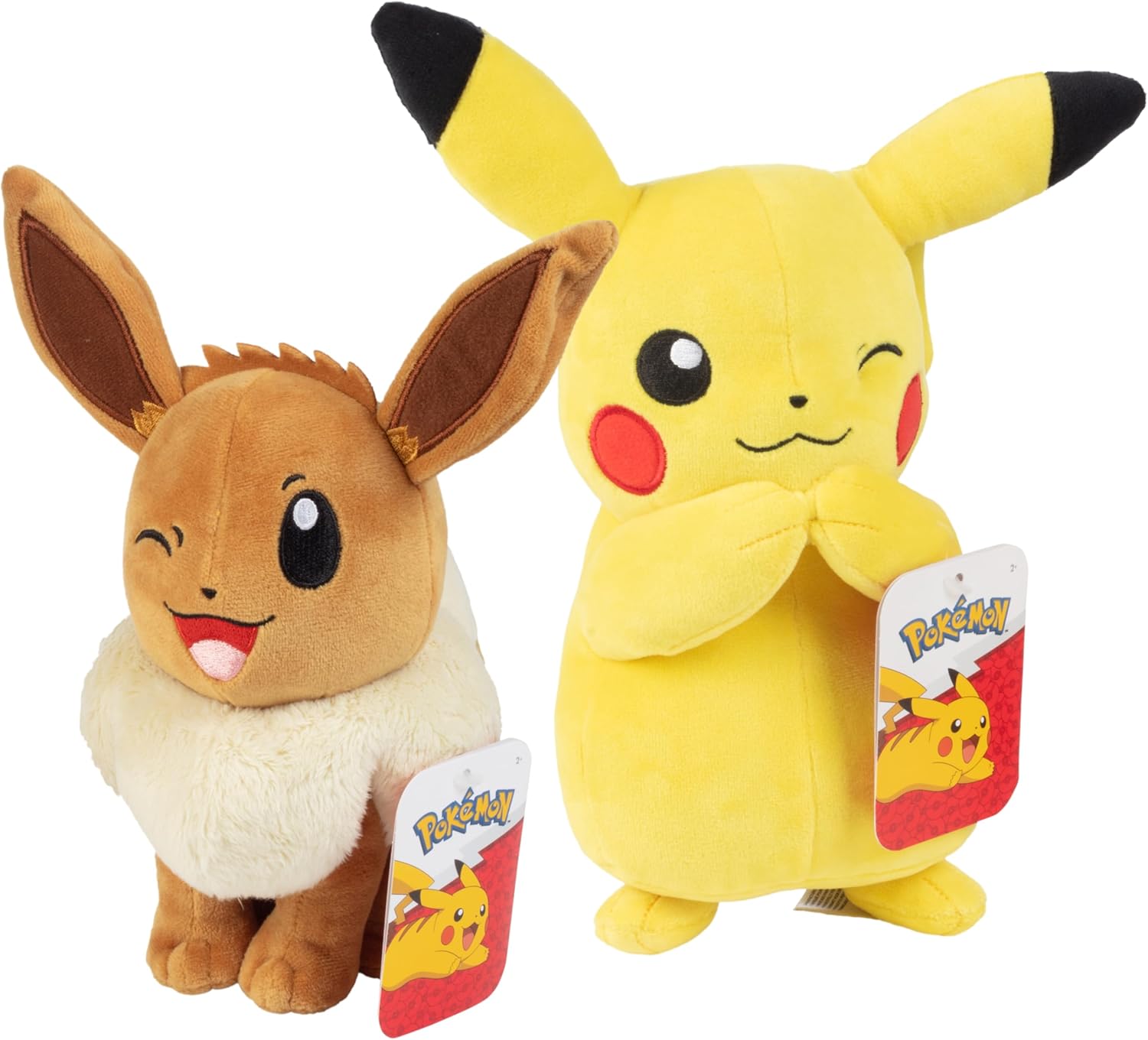 Pokémon Eevee and Pikachu 2 Pack Plush Stuffed Animals 8