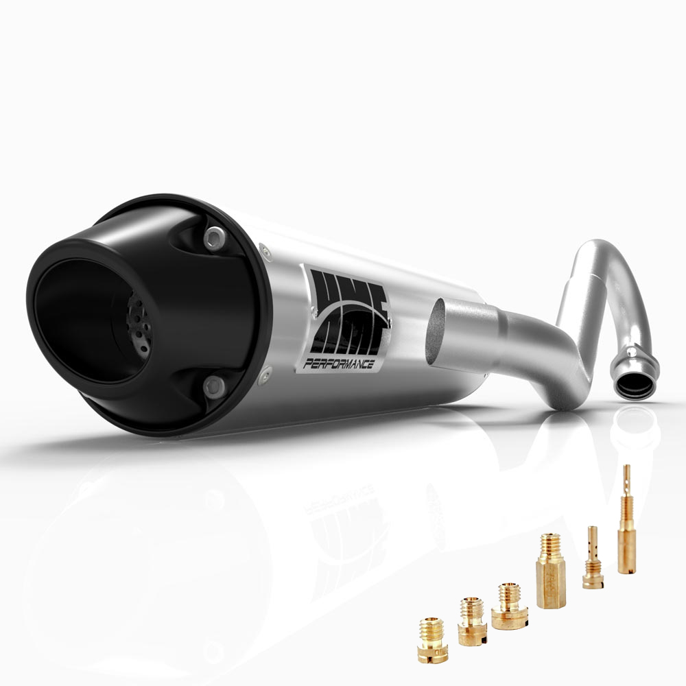 HMF Honda 400EX Full Exhaust Brushed w/Blk Euro + Jets (99-14) | eBay