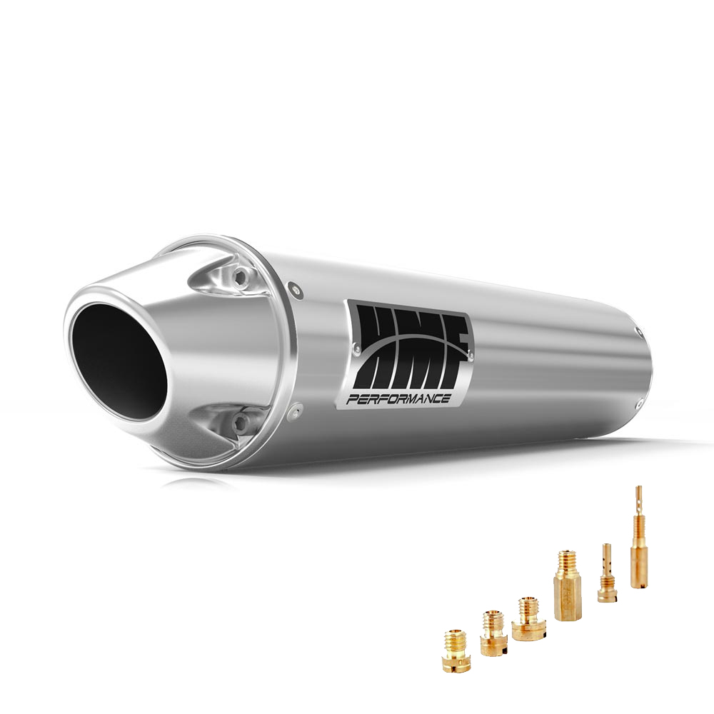 HMF Kawasaki Prairie 360 Slip On Exhaust Brushed w/Euro + Jets (03