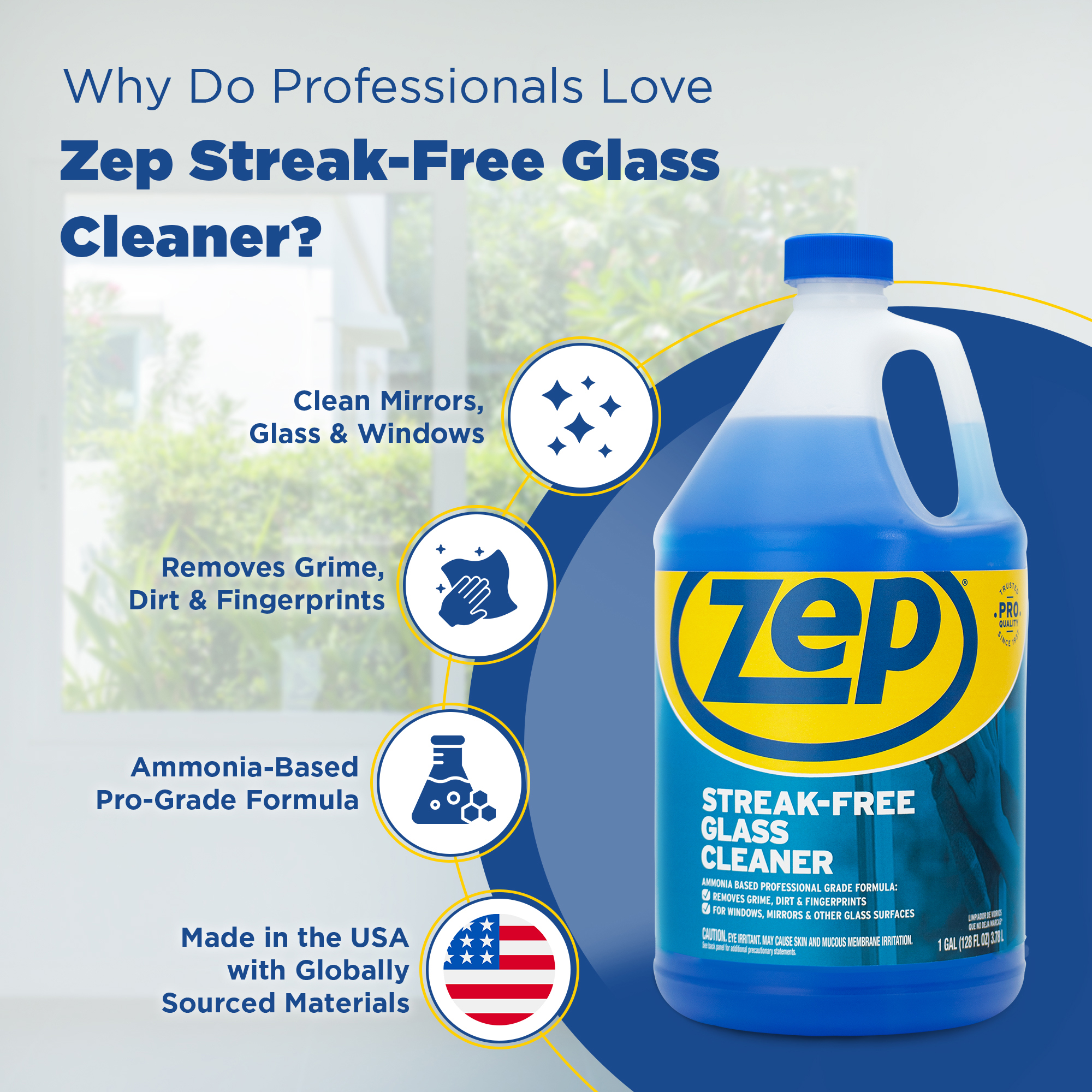 Zep Streak-Free Glass Cleaner - ZU1120 - Pro Formula Clean