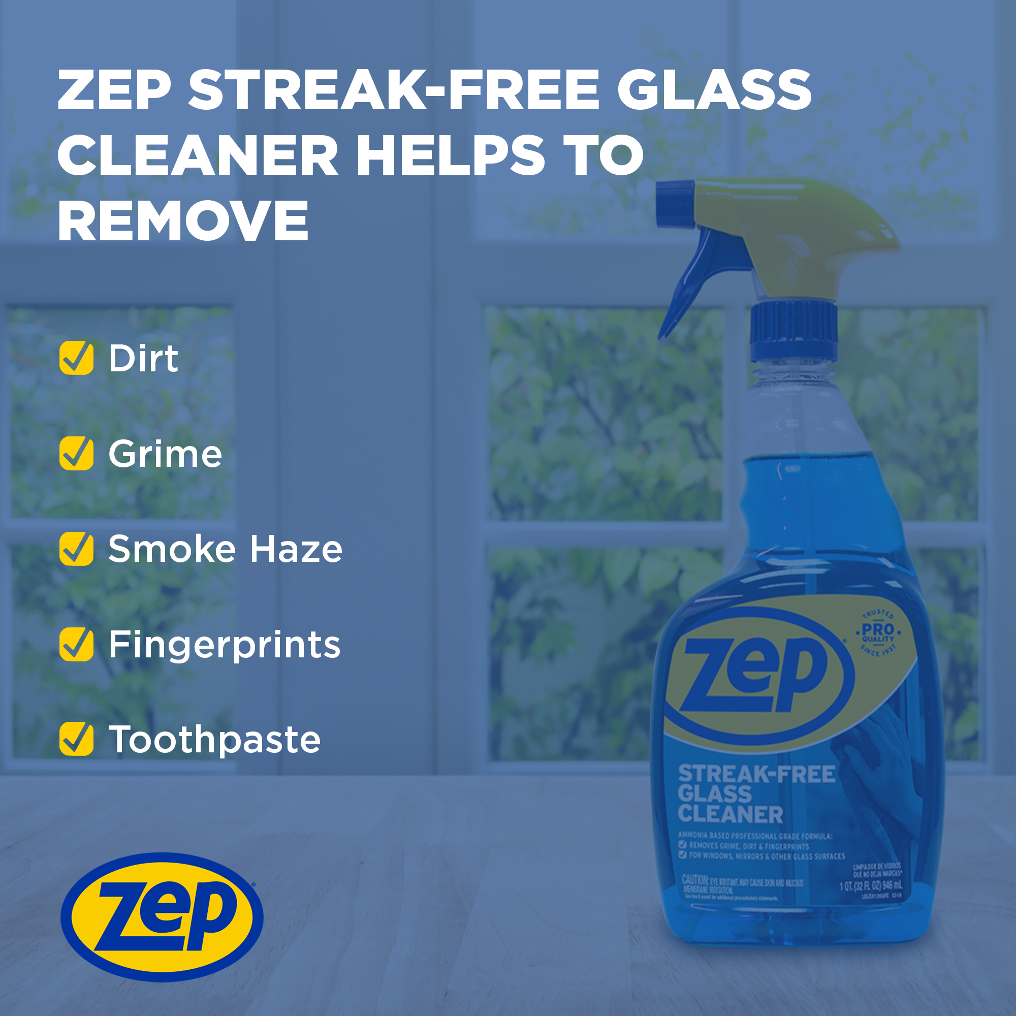 Zep Streak-Free Glass Cleaner - ZU1120 - Pro Formula Clean