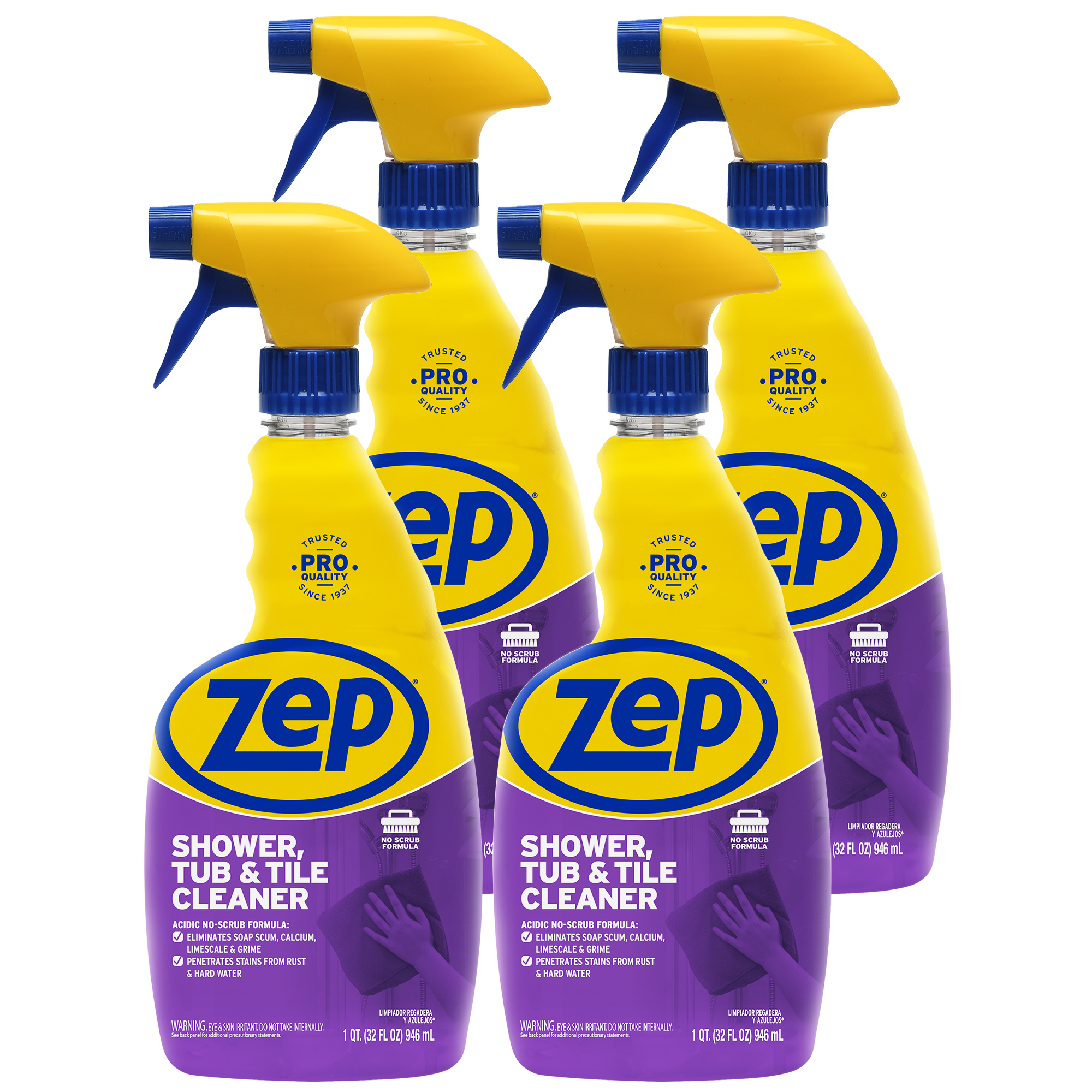 Zep Foaming Shower Tub and Tile Cleaner Acidic Scrub Free Formula Penetrates