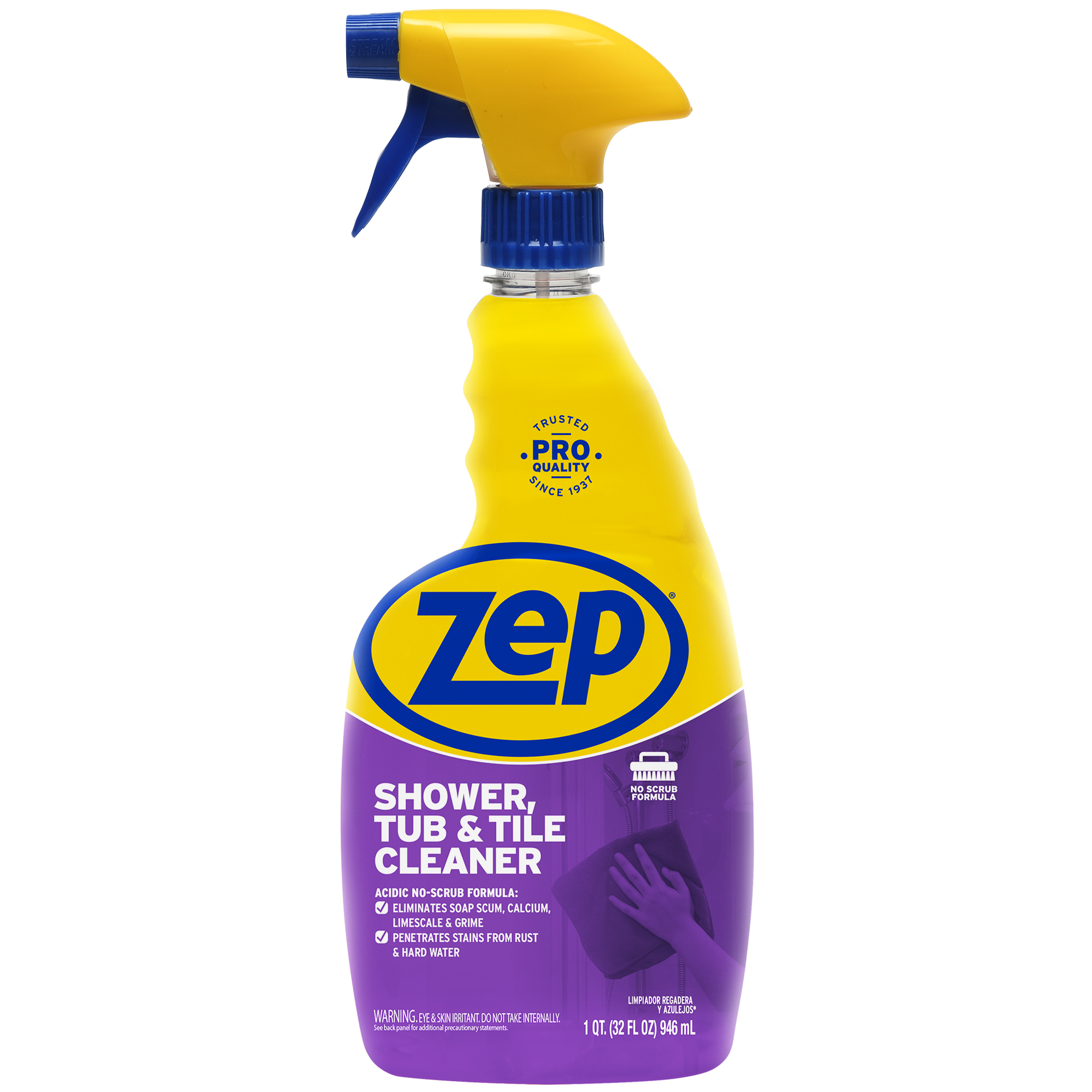 Zep Foaming Shower Tub and Tile Cleaner Acidic Scrub Free Formula Penetrates