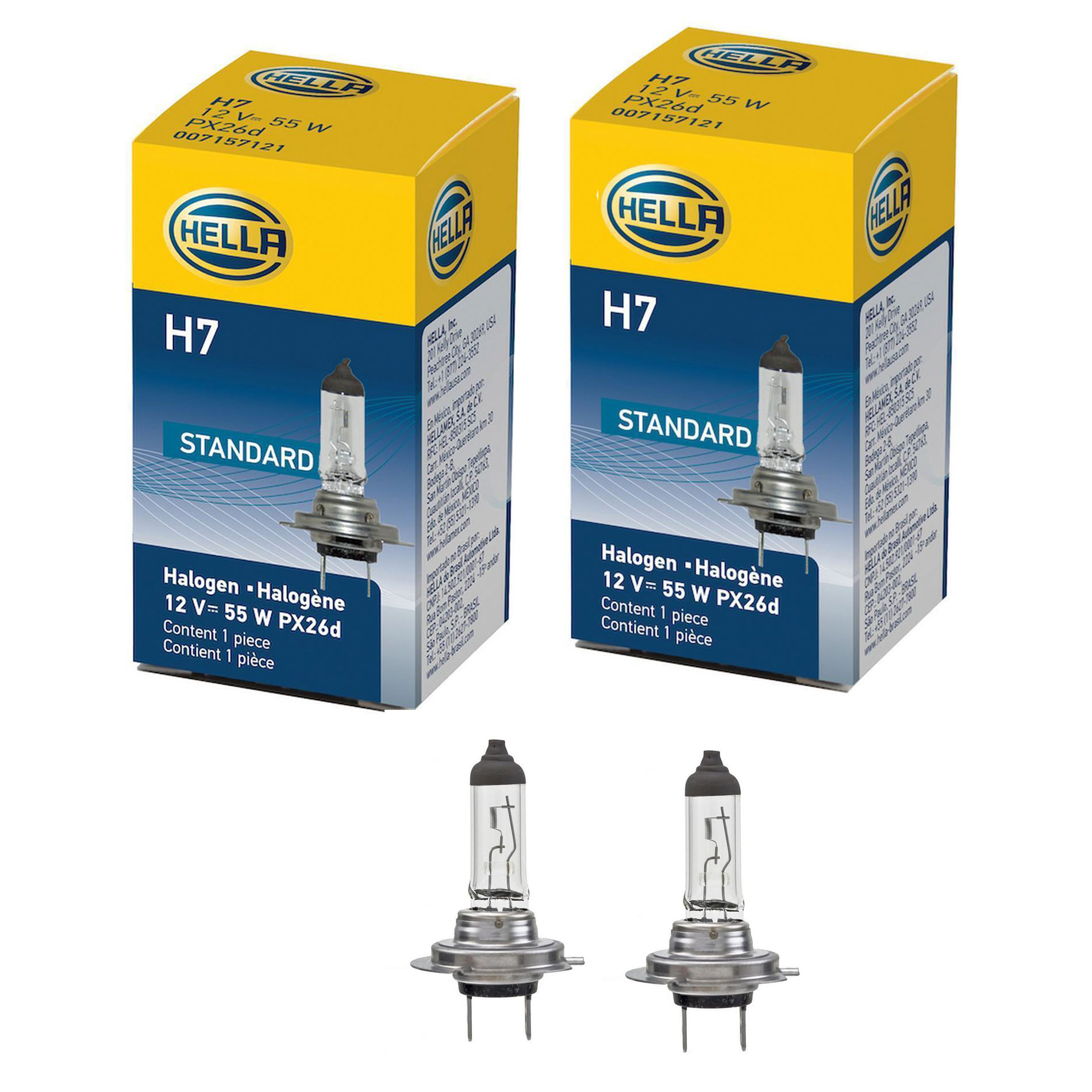 HELLA H7 Standard Series Halogen Light Bulb 12V 55W PX26d 2PCS For