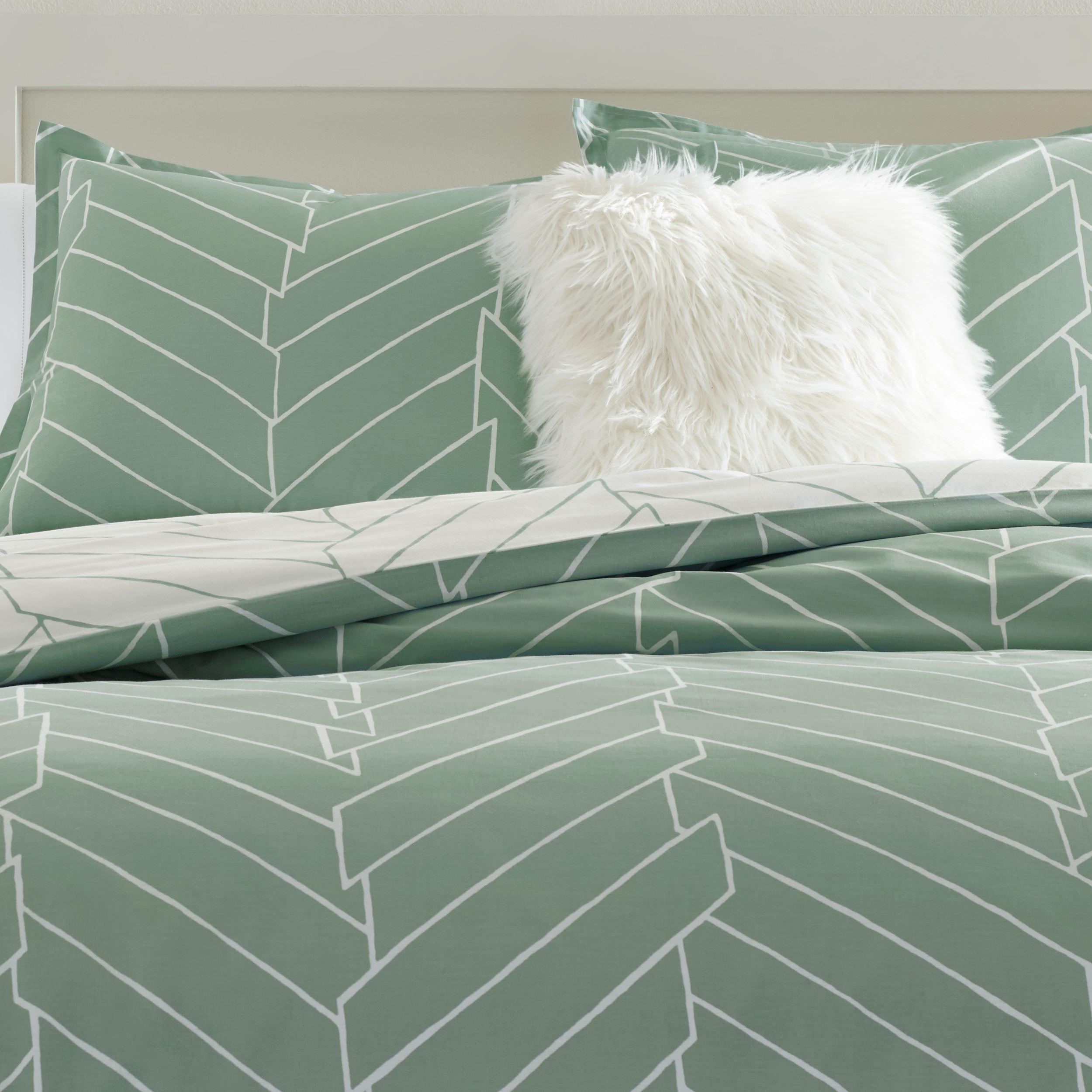 City Scene Ceres Cotton Green 3 Piece Comforter Set-Full/Queen - Picture 17 of 21