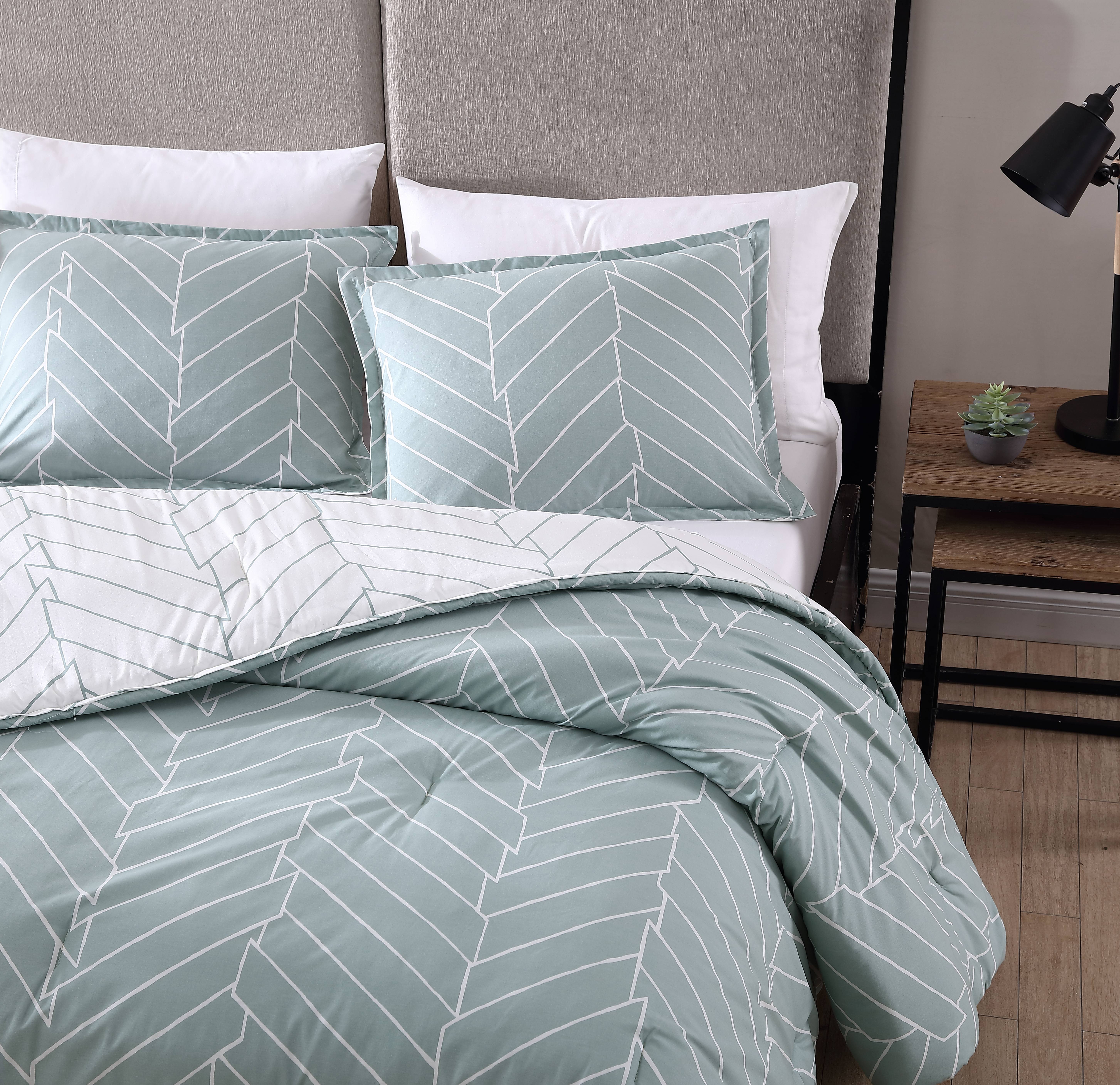 City Scene Ceres Cotton Green 3 Piece Comforter Set-Full/Queen - Picture 19 of 21