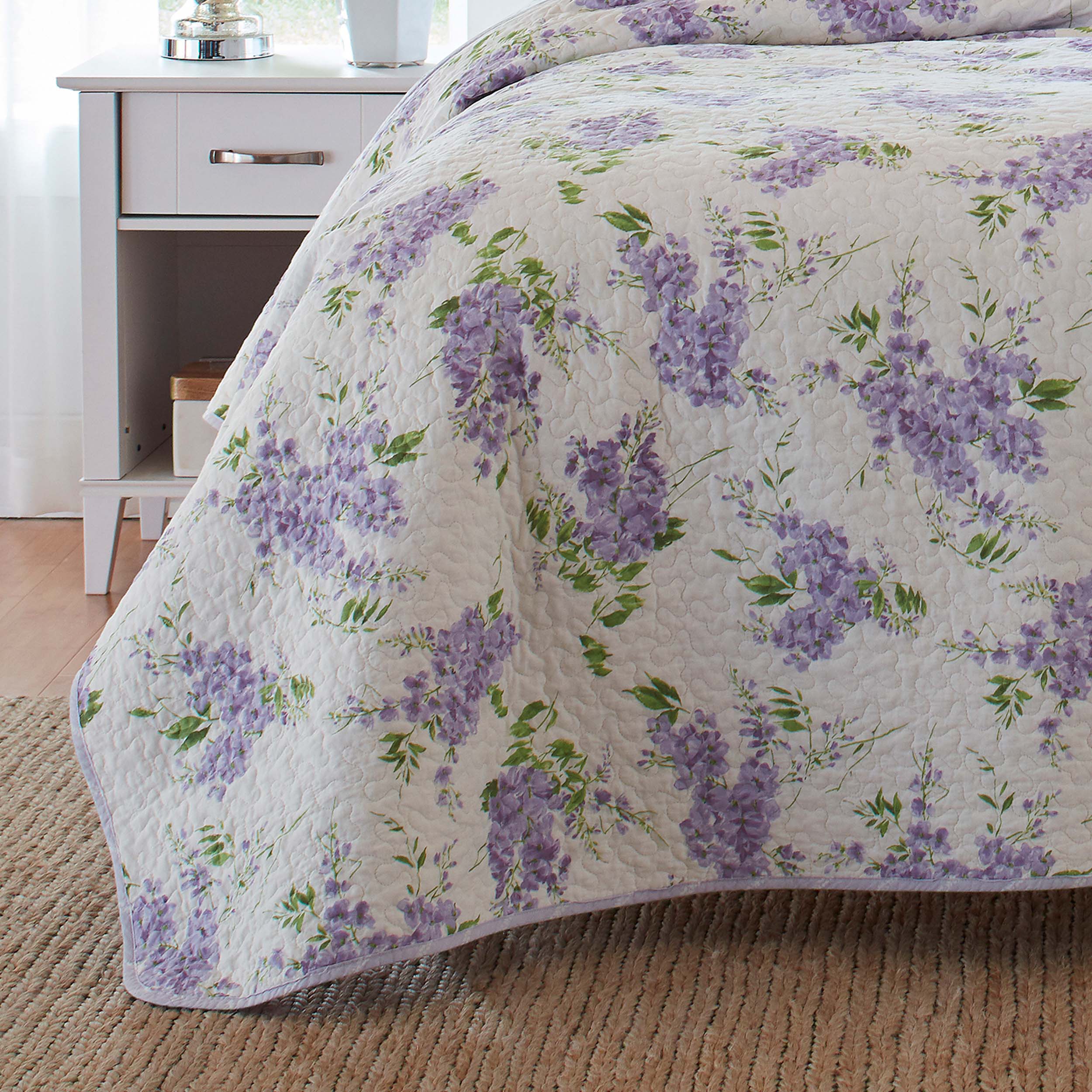 Laura Ashley Keighley Quilt Set 3PC 100% Cotton Reversible Natural Breathable - Picture 19 of 37