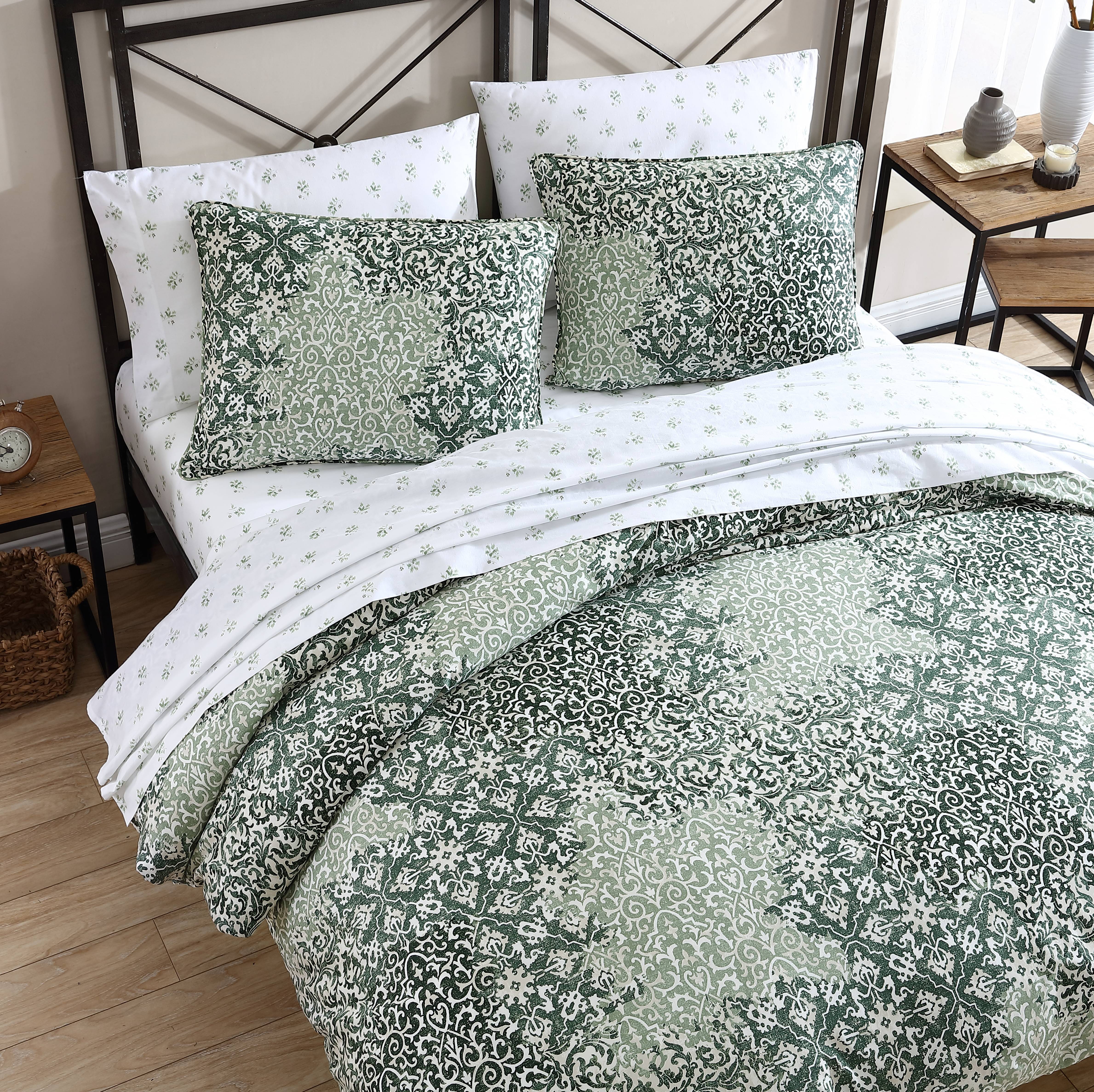 Stone Cottage Abingdon Cotton Green 3 Piece Comforter Set-Full/Queen - Picture 14 of 25