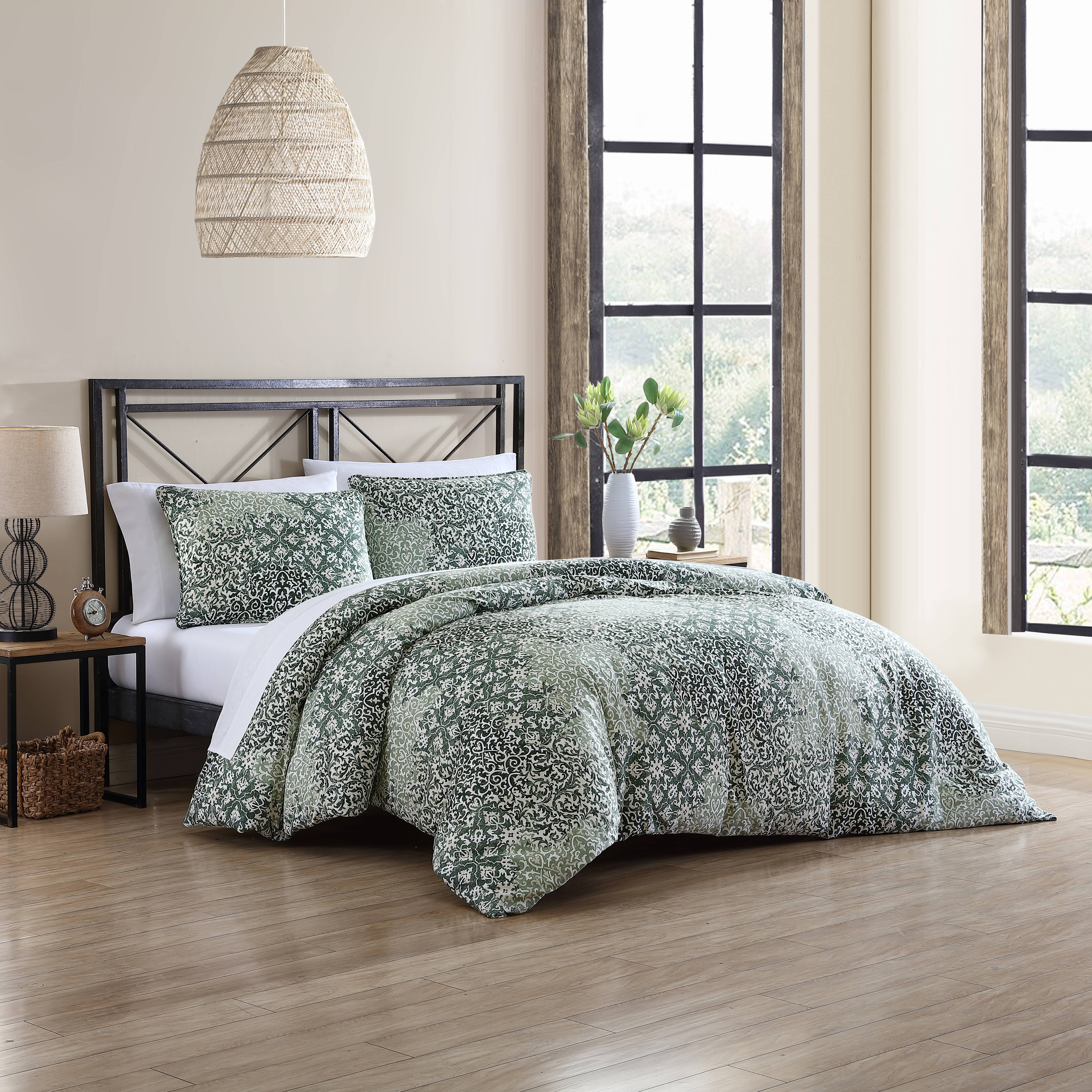 Stone Cottage Abingdon Cotton Green 3 Piece Comforter Set-Full/Queen - Picture 10 of 25