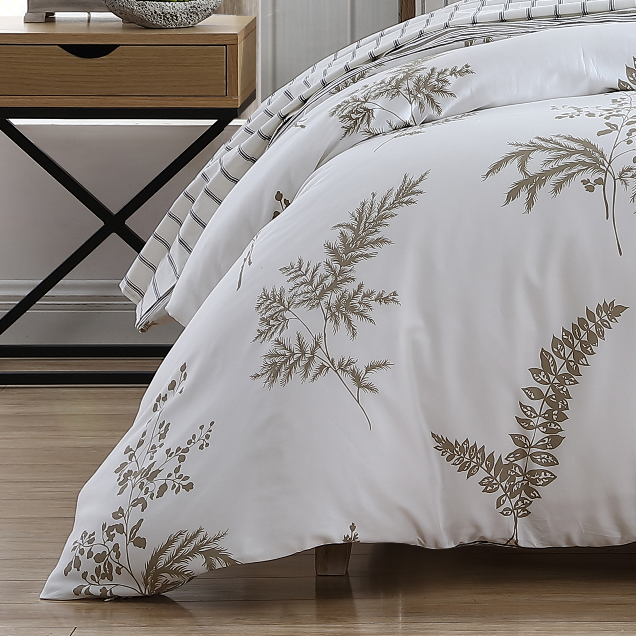 Set copripiumino 3 pezzi Stone Cottage salice cotone marrone - completo/regina - Foto 17 di 25