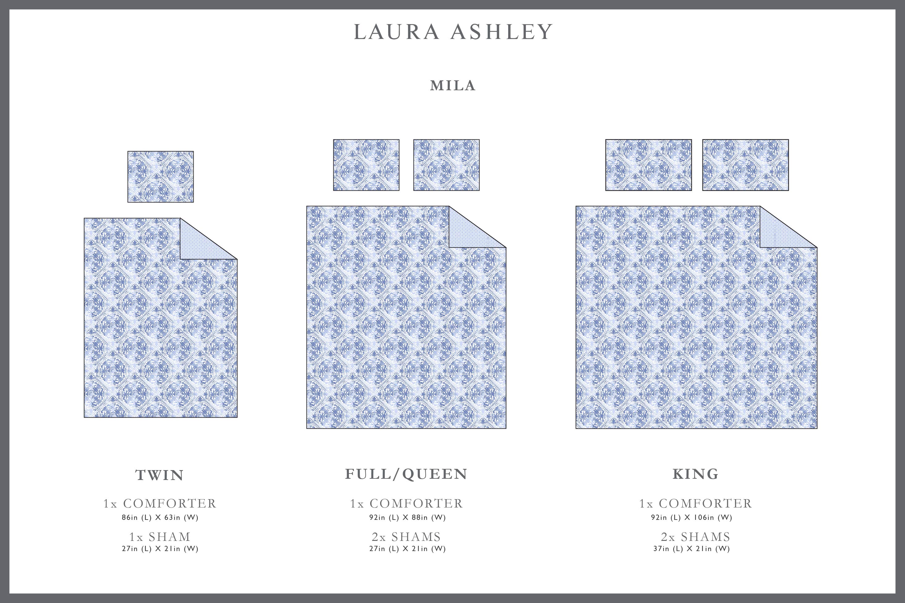 Laura Ashley - Decoración del hogar - Juego de edredón y farsa 100 % algodón - Imagen 9 de 17