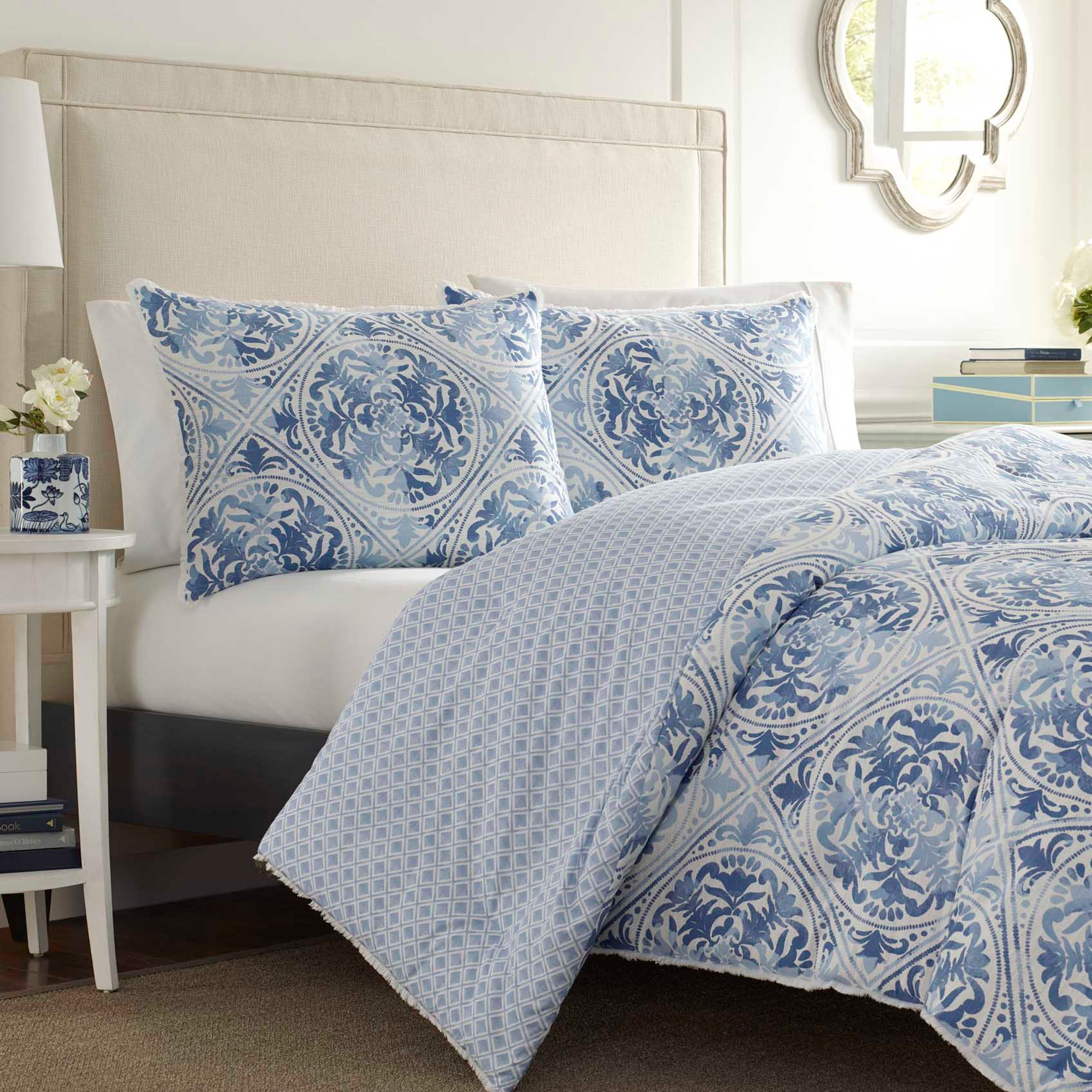 Laura Ashley - Decoración del hogar - Juego de edredón y farsa 100 % algodón - Imagen 8 de 17