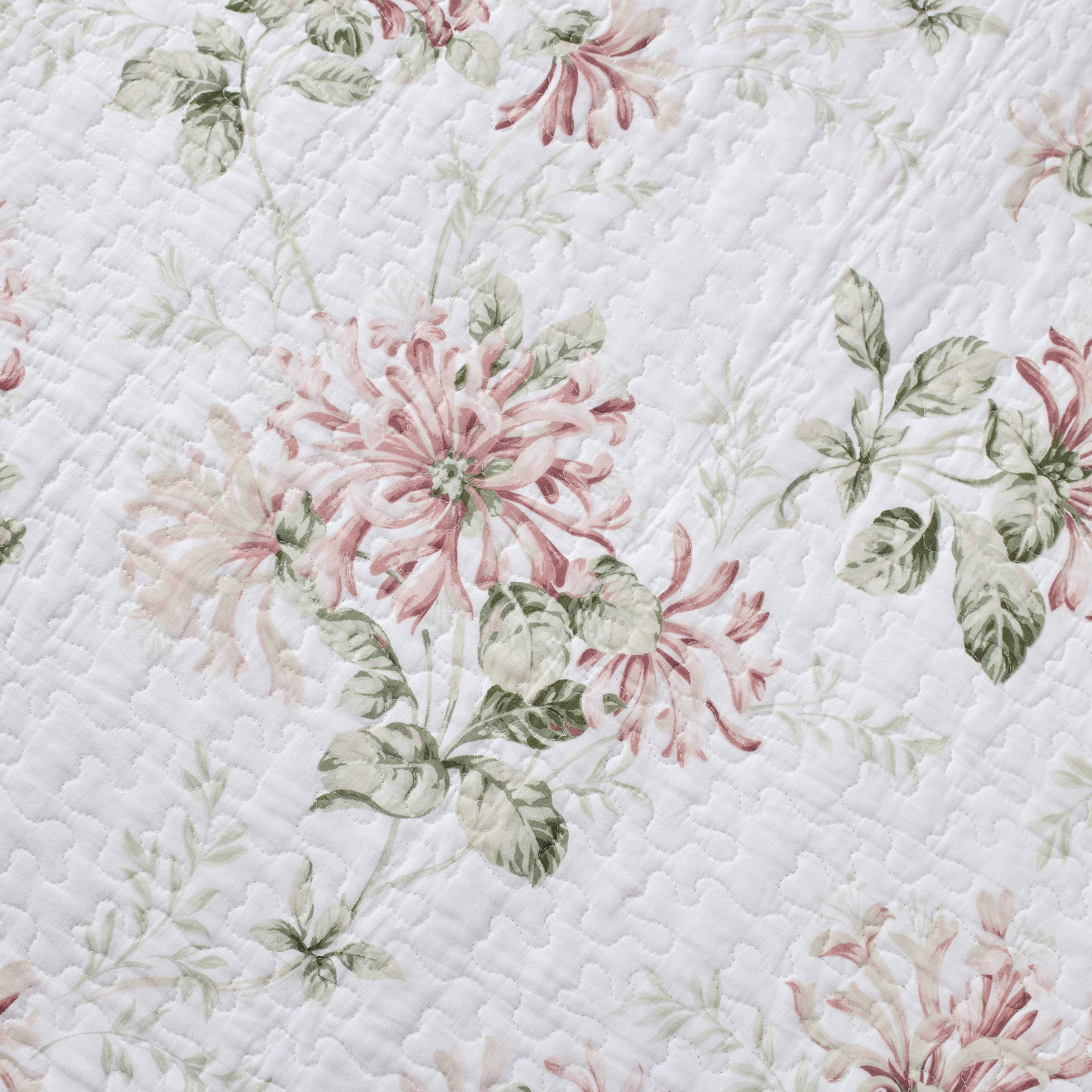 Laura Ashley Honeysuckle Quilt Set 3PC 100% Cotton Reversible Natural Breathable - Picture 12 of 40
