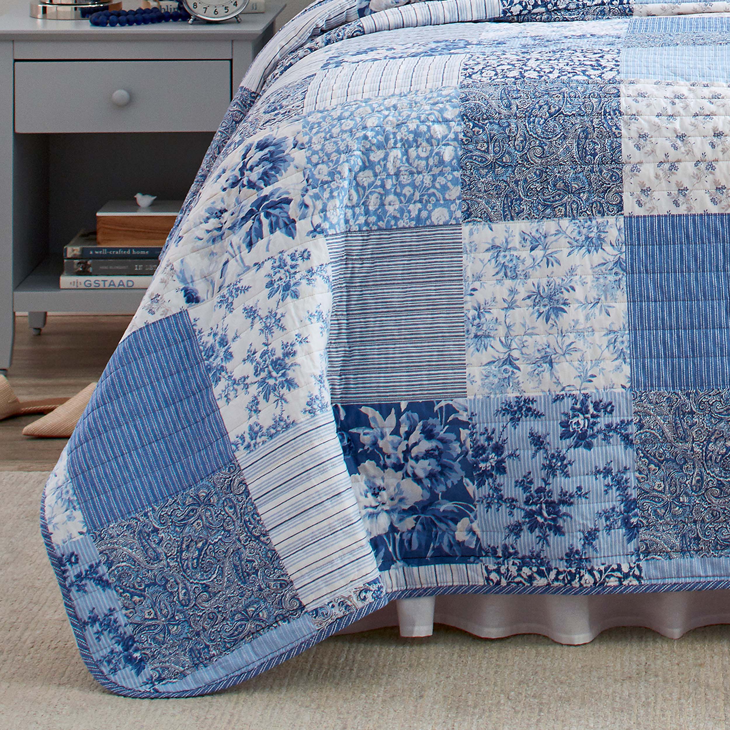 Juego de edredón Laura Ashley Paisley Patchwork 3 piezas 100 % algodón natural suave transpirable - Imagen 19 de 19
