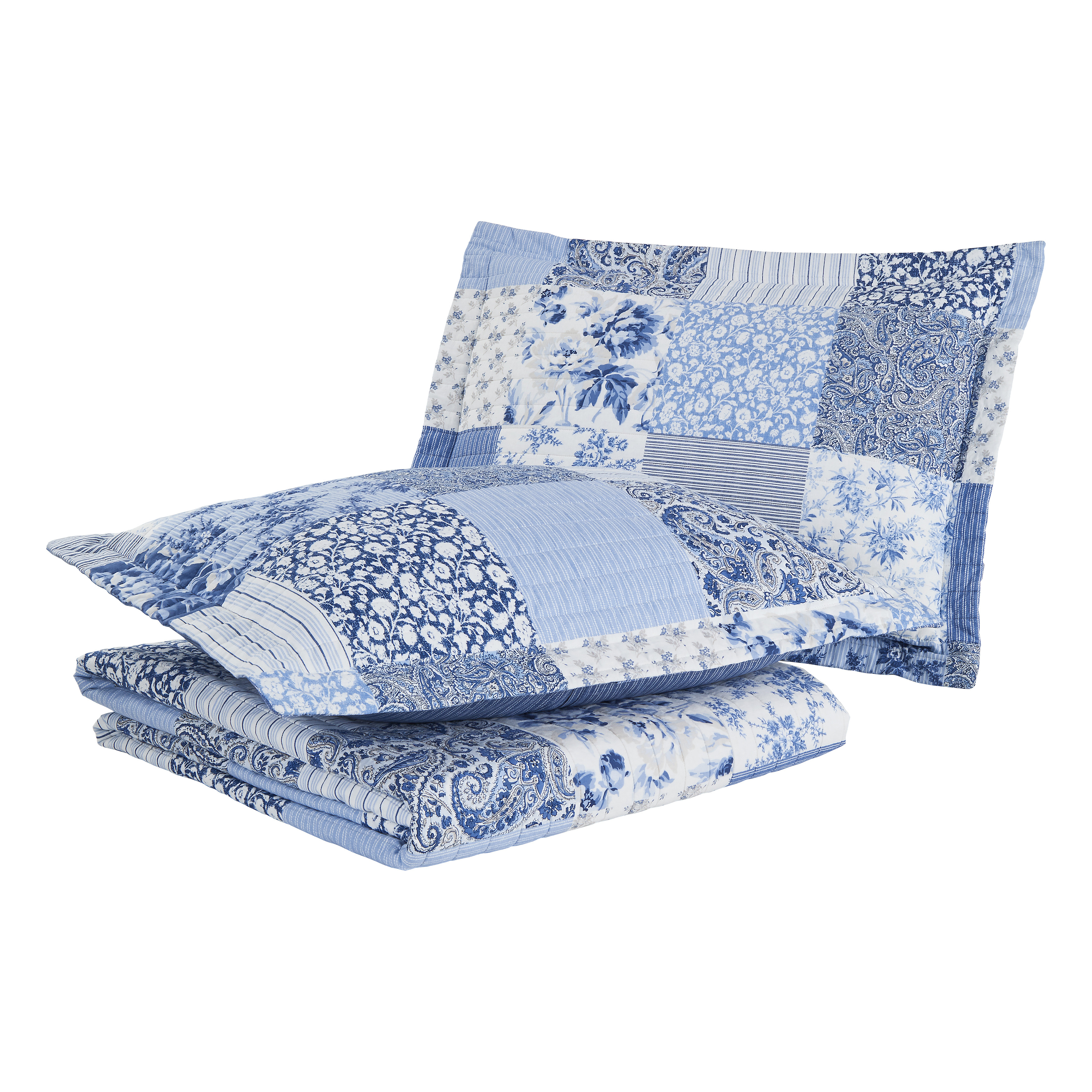 Juego de edredón Laura Ashley Paisley Patchwork 3 piezas 100 % algodón natural suave transpirable - Imagen 17 de 19