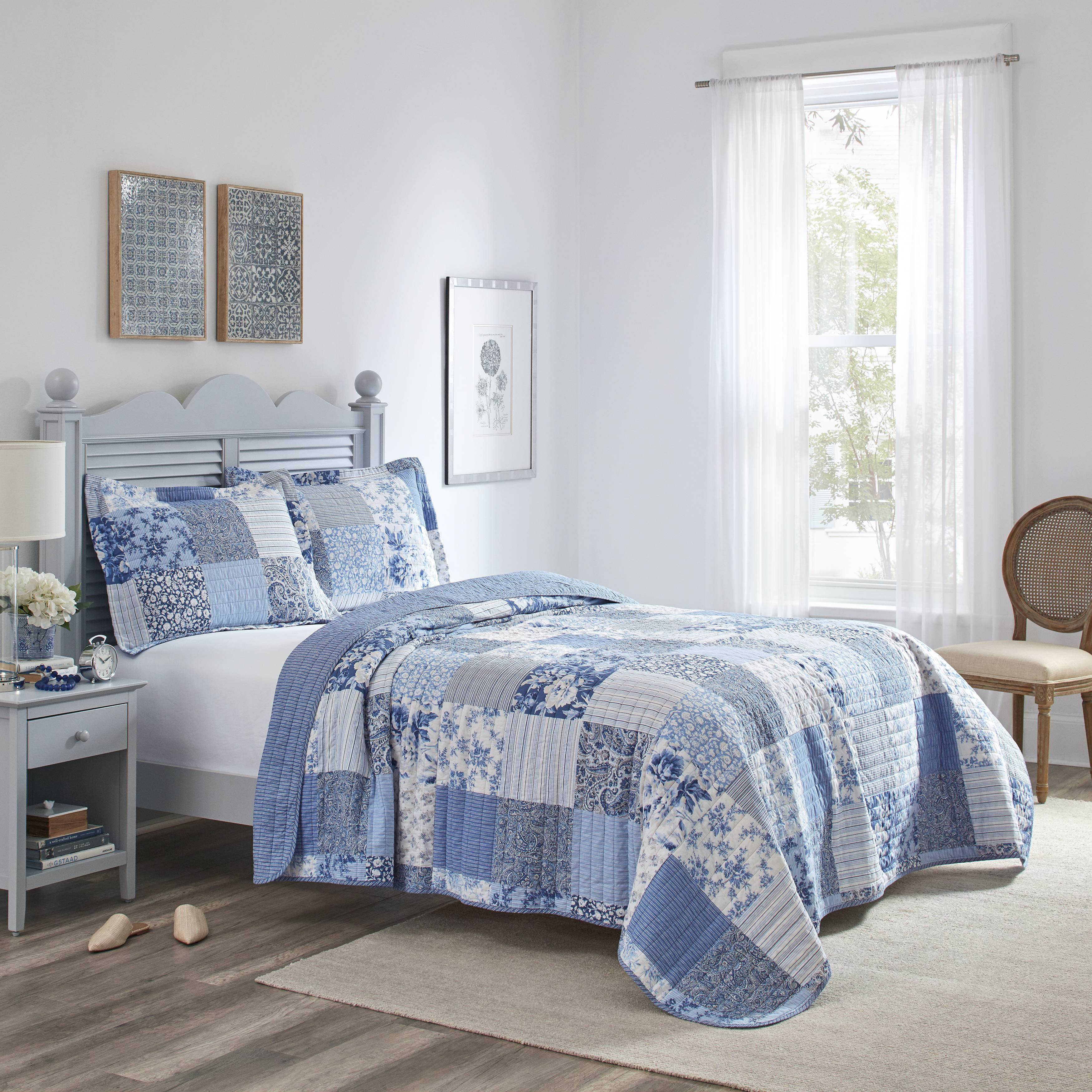 Juego de edredón Laura Ashley Paisley Patchwork 3 piezas 100 % algodón natural suave transpirable - Imagen 11 de 19