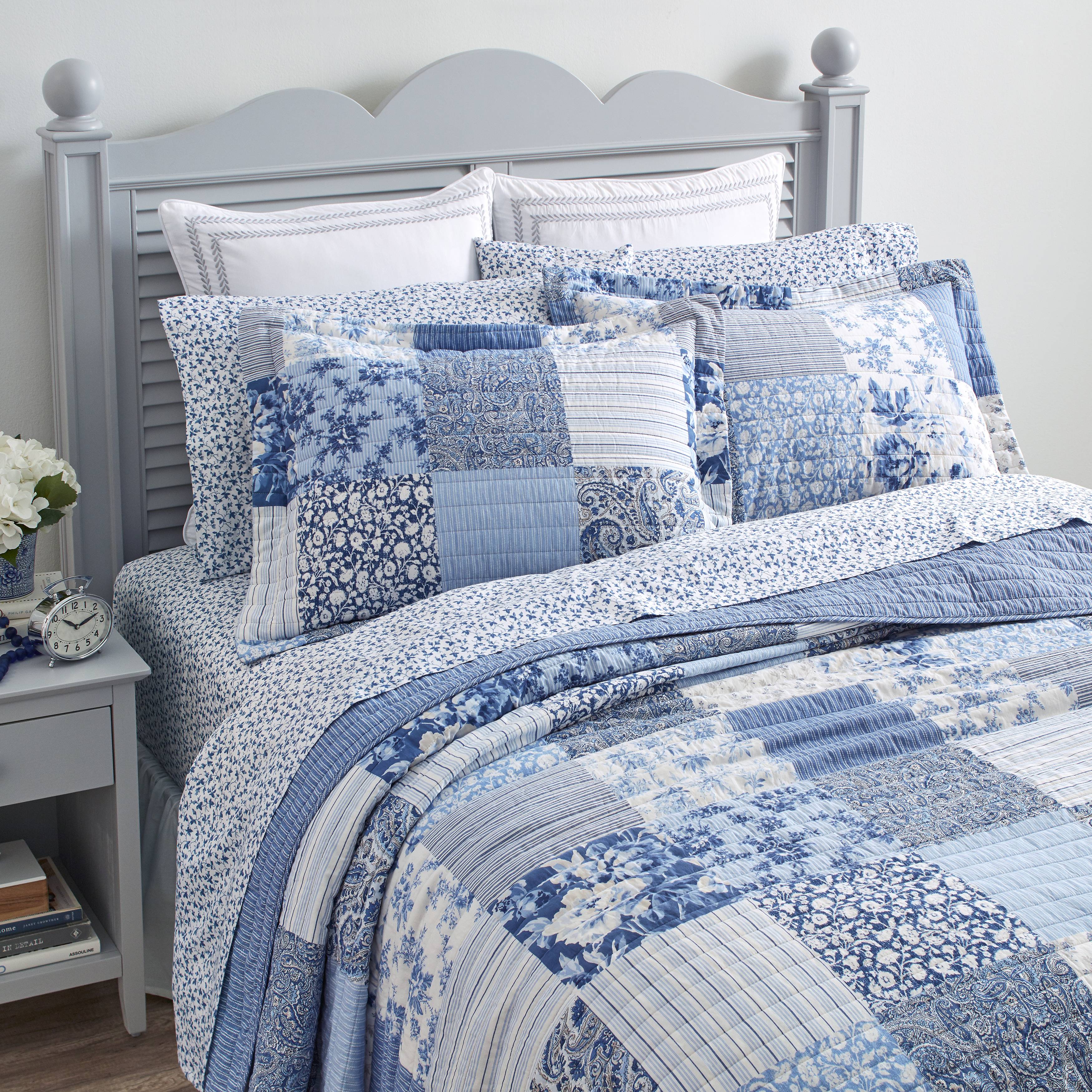 Juego de edredón Laura Ashley Paisley Patchwork 3 piezas 100 % algodón natural suave transpirable - Imagen 15 de 19