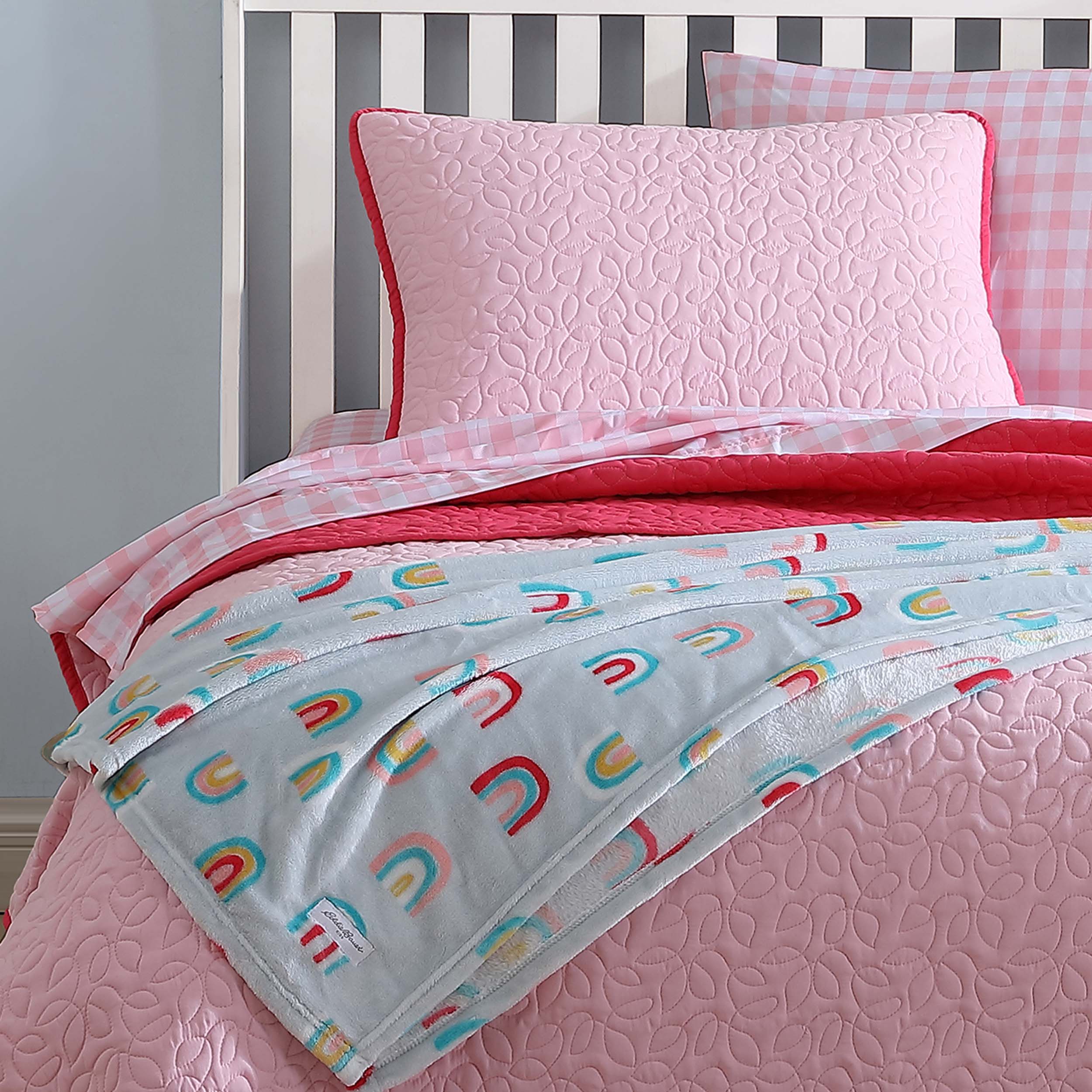 Eddie Bauer Microfiber Quilt & Sham Sets (Garden-Fun Pink) - Picture 12 of 24