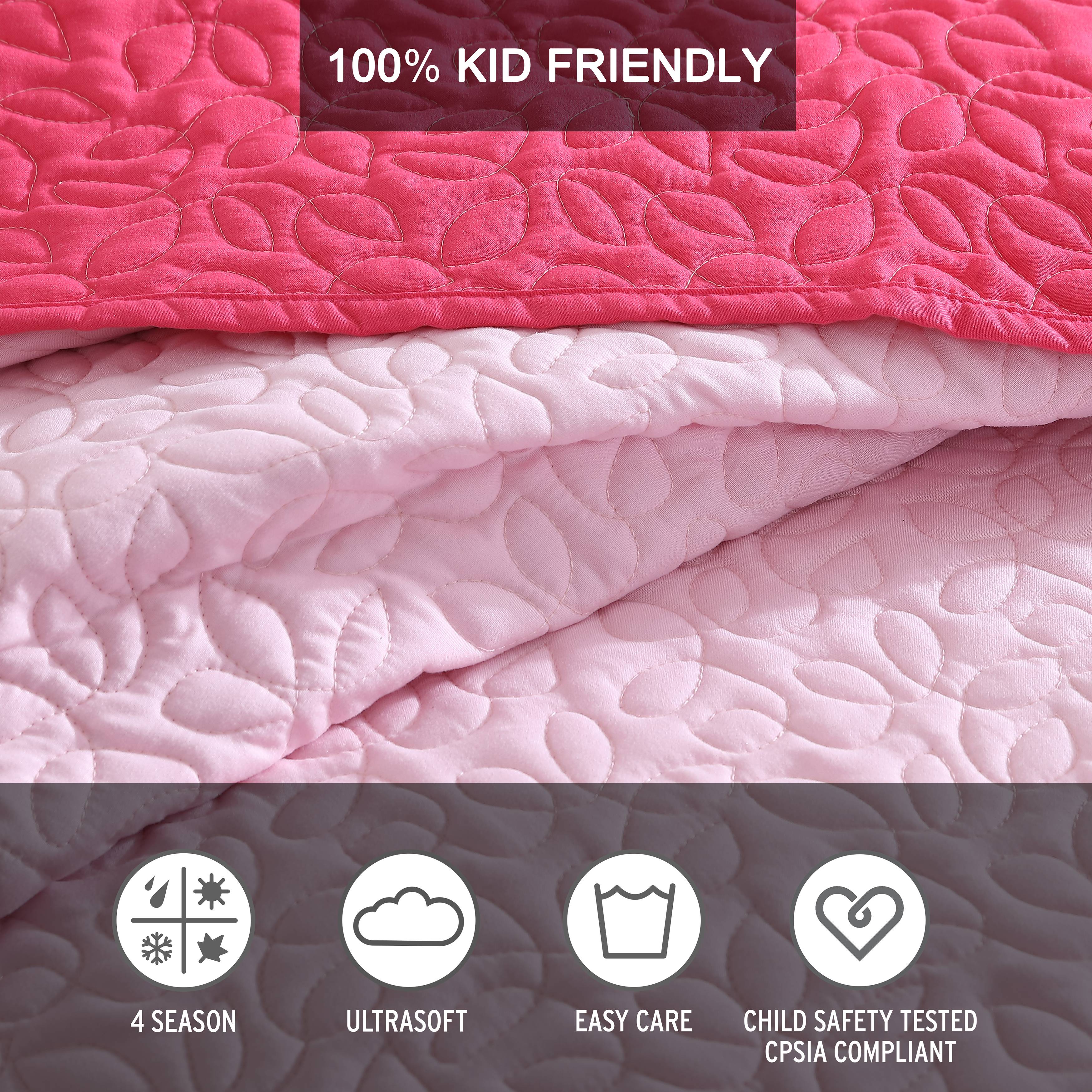 Eddie Bauer Microfiber Quilt & Sham Sets (Garden-Fun Pink) - Picture 15 of 24