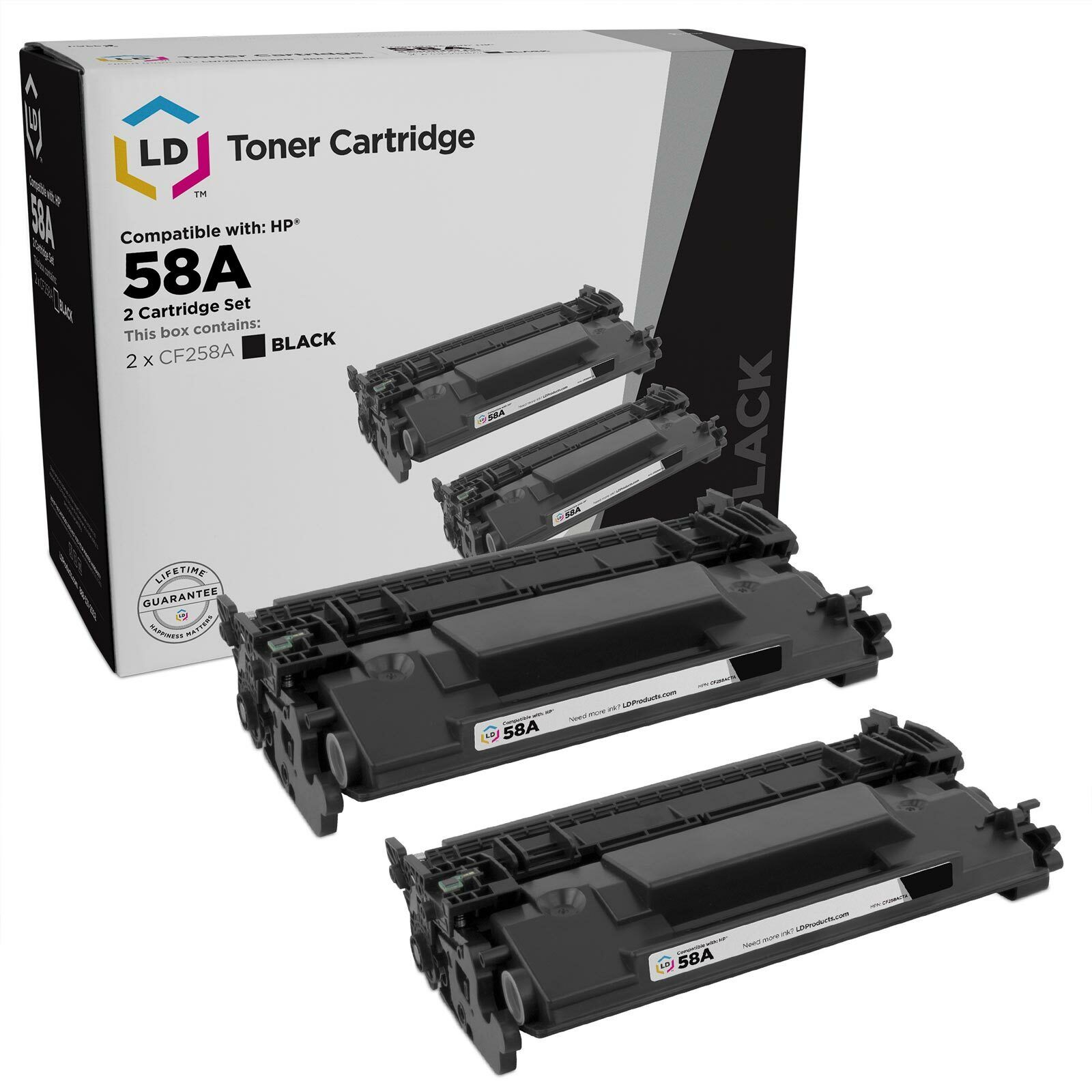 LD 2PK Replacement for HP 58A CF258A Black Toner w/CHIP LaserJet Pro M404 M428 - Bild 1 von 9