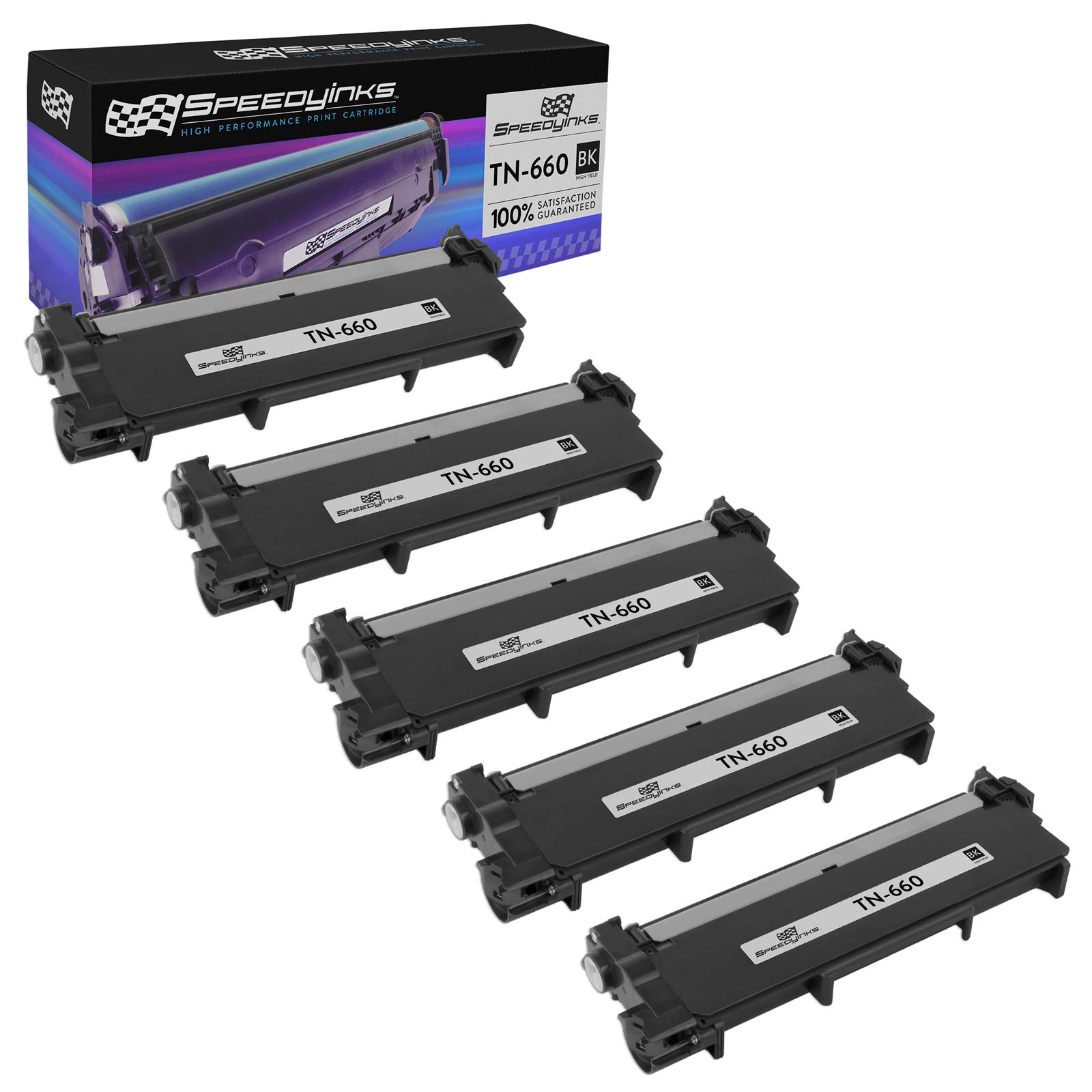 Compatible Toner Replacementfor Brother TN660 High-Yield (Black, 5-Pack) - Picture 1 of 4