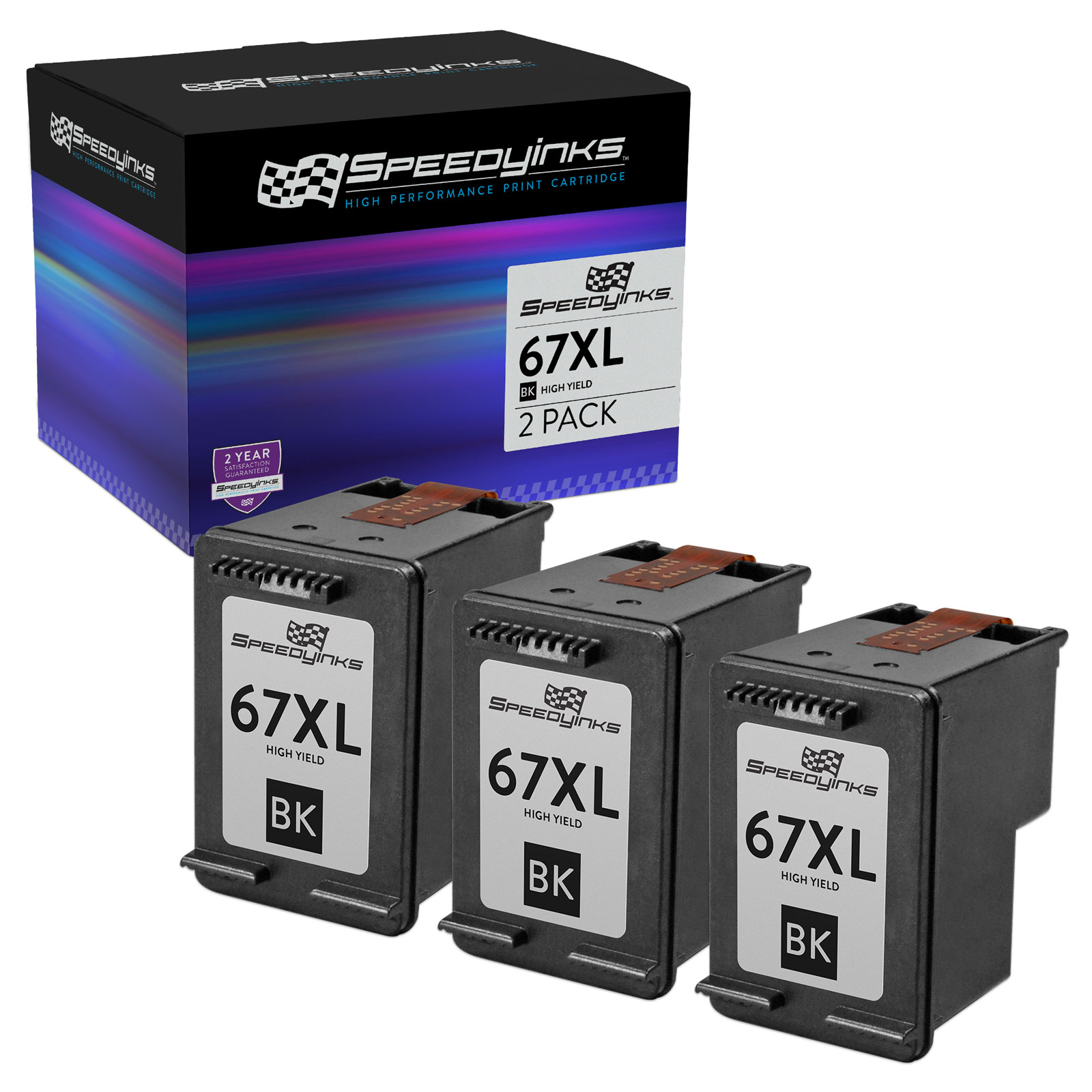 Speedy Replacement for HP 67XL 3YM57AN Black High Yield Ink Cartridge 3-Pack