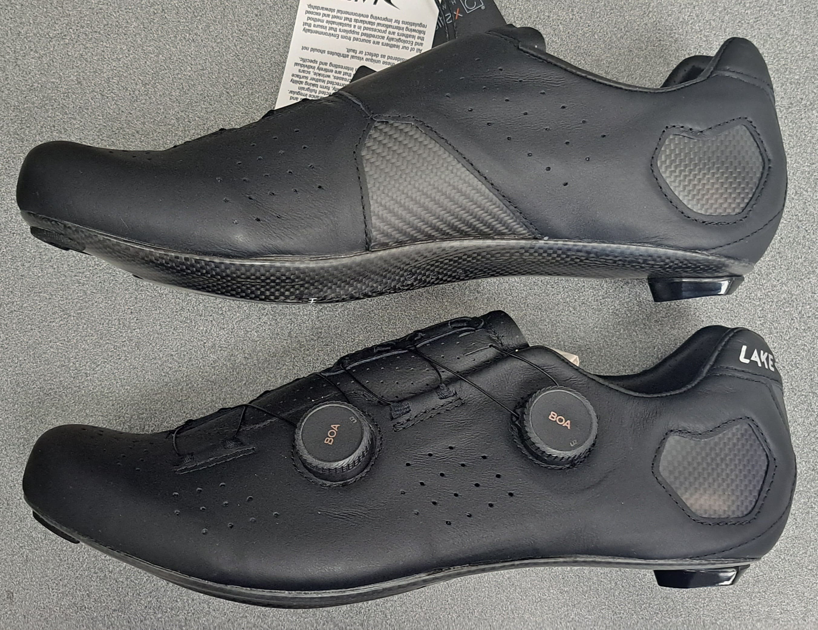 Lake CX333 Road Bike Shoes - Black/Silver, 46.5 | eBay