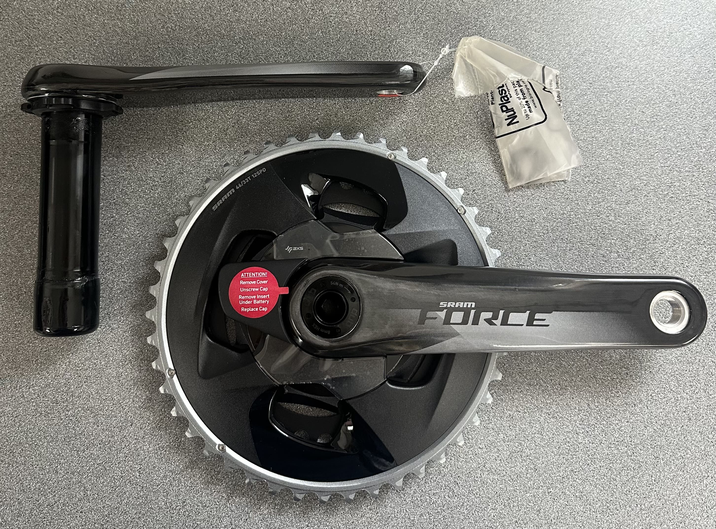 SRAM Force AXS Power Meter Crankset - 165mm, 46/33t, 8-Bolt, DUB