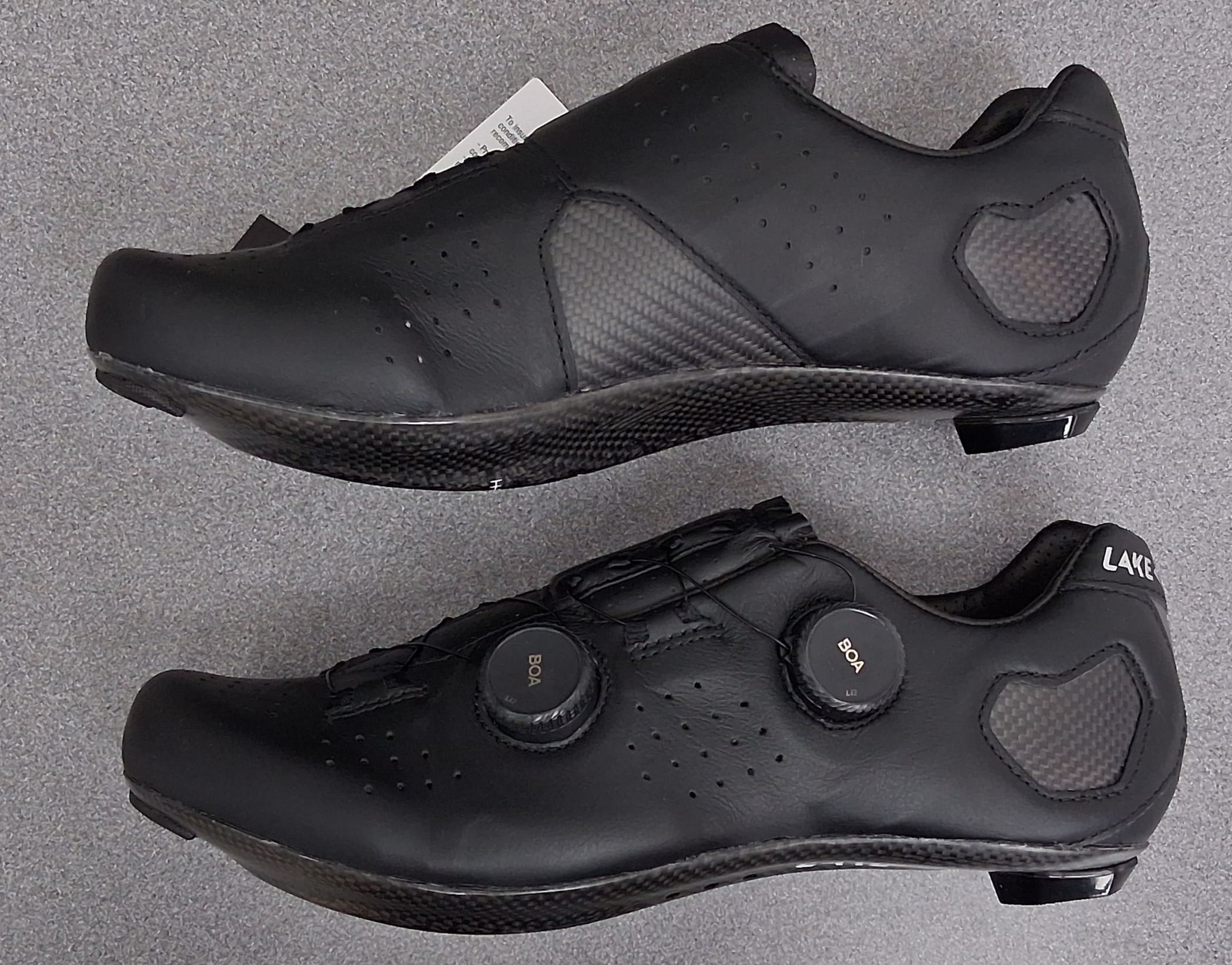 Lake CX333-X Wide Road Bike Shoes men's - Black/Silver, Size