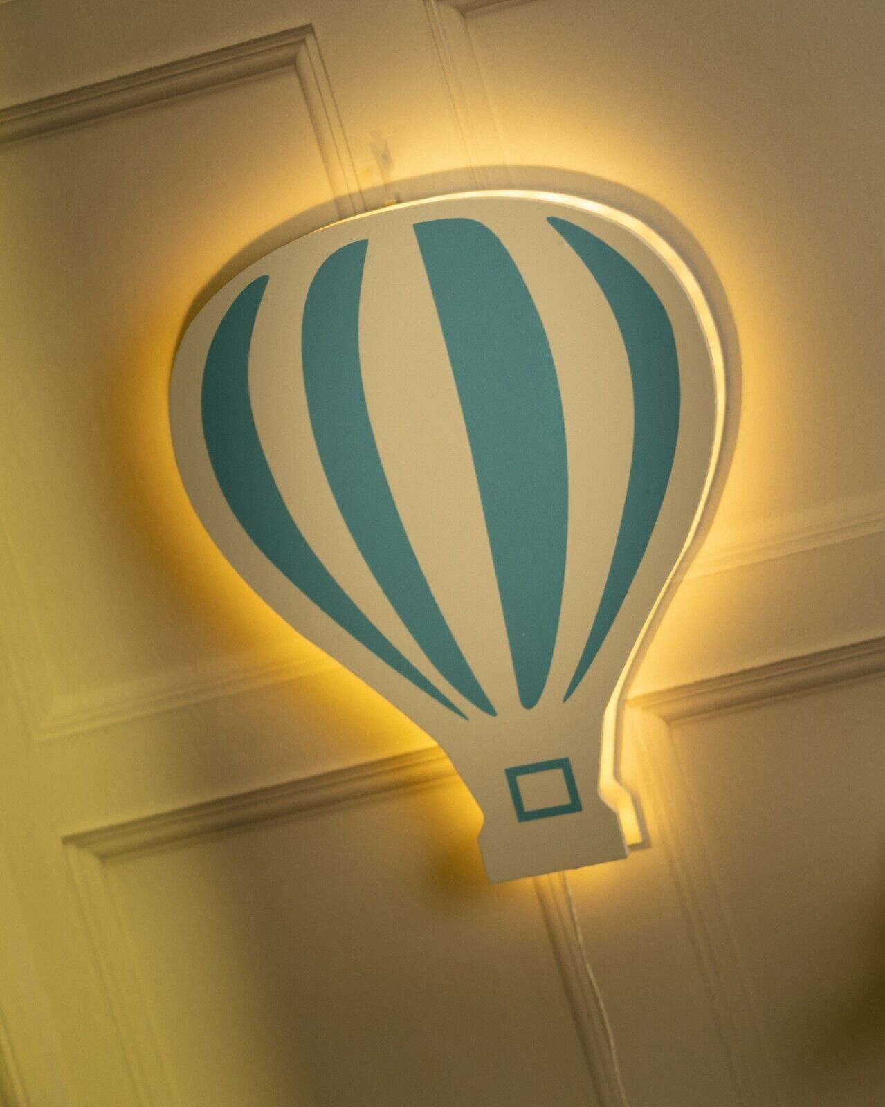 Kid's Night Light Lamp Balloon Moon Cloud Pink Blue Nursery Wooden Decor Home - Picture 21 of 45