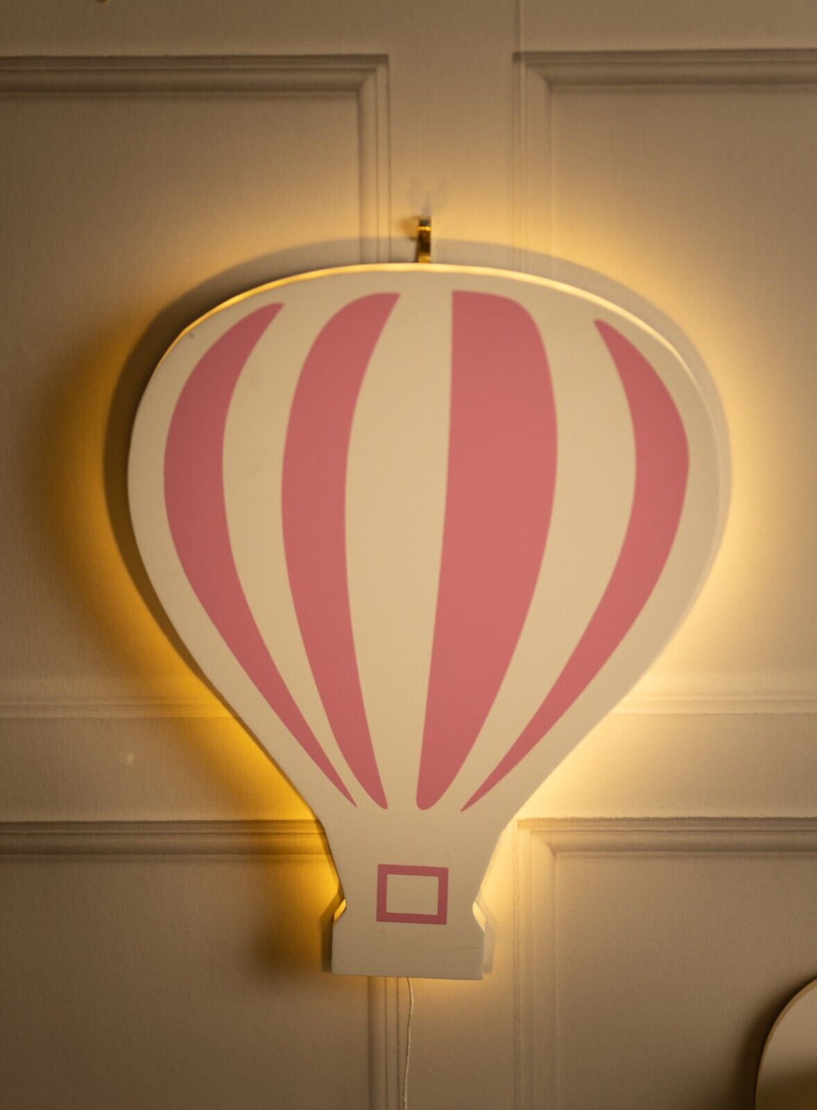 Kid's Night Light Lamp Balloon Moon Cloud Pink Blue Nursery Wooden Decor Home - Picture 43 of 45