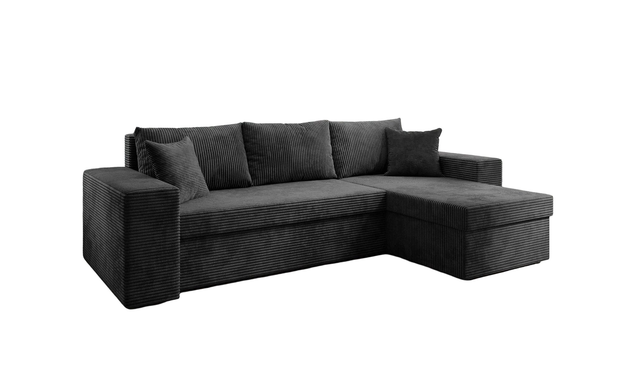 Sofa Palermo Cord Stauraum Schlaffunktion Couch Ecksofa Klappsofa Schlafsofa - Bild 15 von 18
