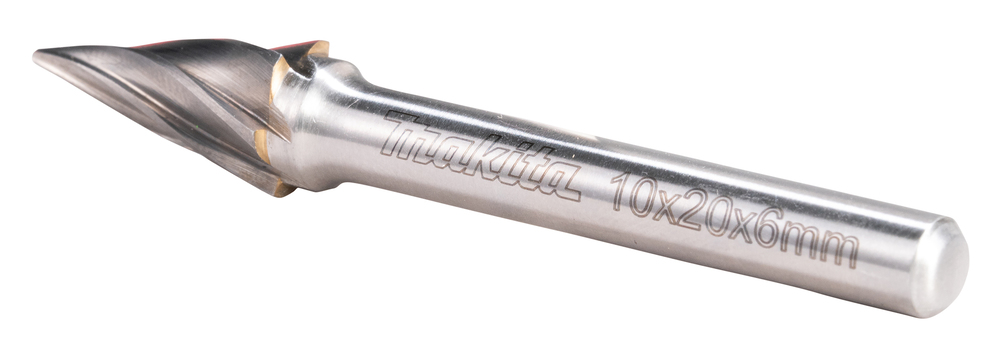 Fraises Coupe-cône Makita B-52853 - 10x20 Mm, Queue 6 Mm - Pour Acier Inoxydable, Aluminium, PVC - Compatible Meuleuses GD - 6