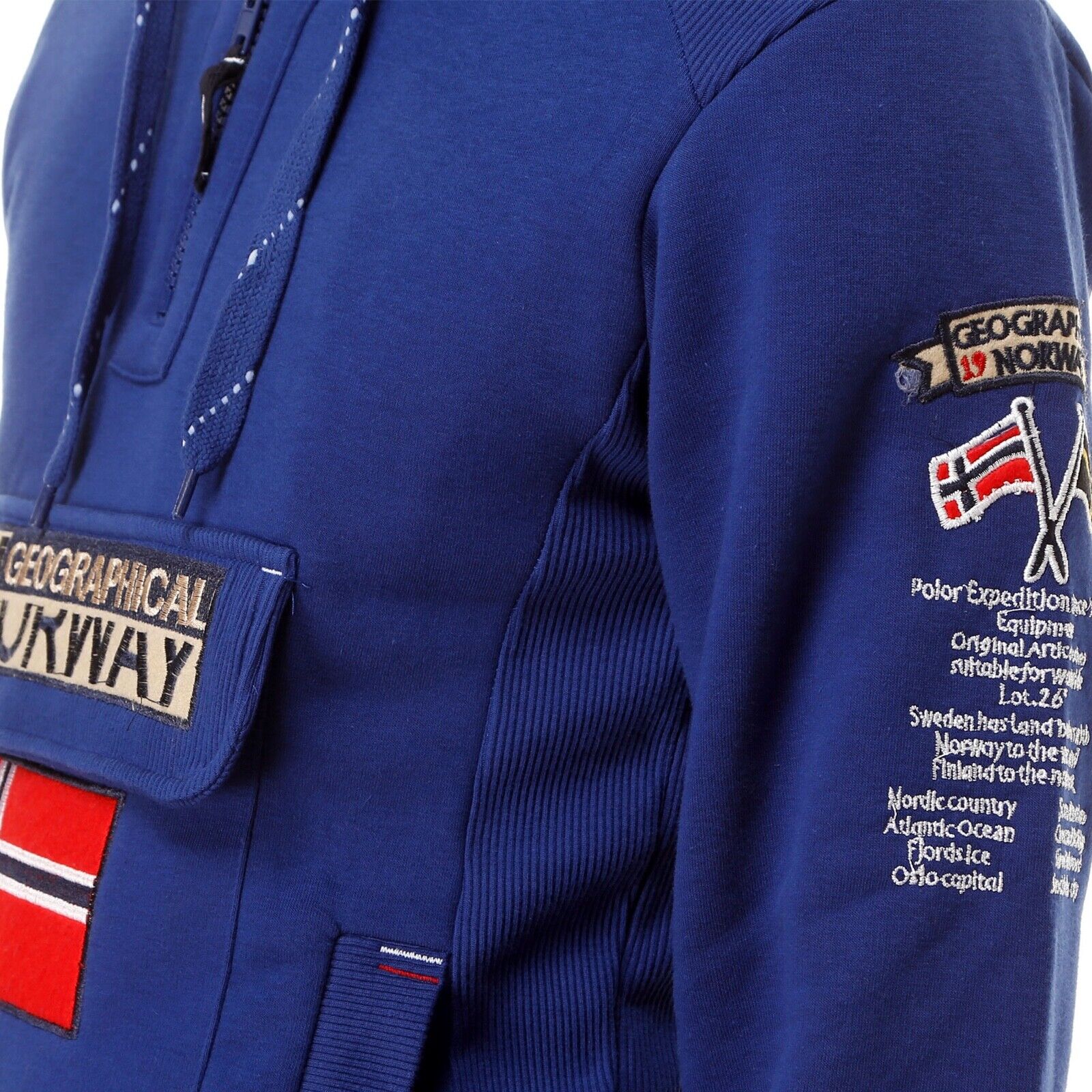 Felpa GEOGRAPHICAL NORWAY GymClass Uomo Men tascone half Zip Anapurna cappuccio - Foto 27 di 45