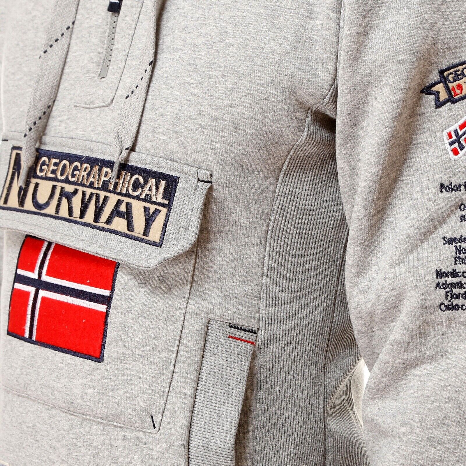 Felpa GEOGRAPHICAL NORWAY GymClass Uomo Men tascone half Zip Anapurna cappuccio - Foto 36 di 45