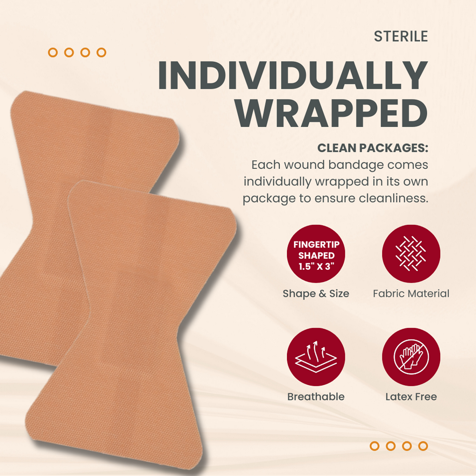 Dealmed Fingertip Fabric Adhesive Bandages with Non-Stick Pad, Latex Free Wound - Picture 6 of 12
