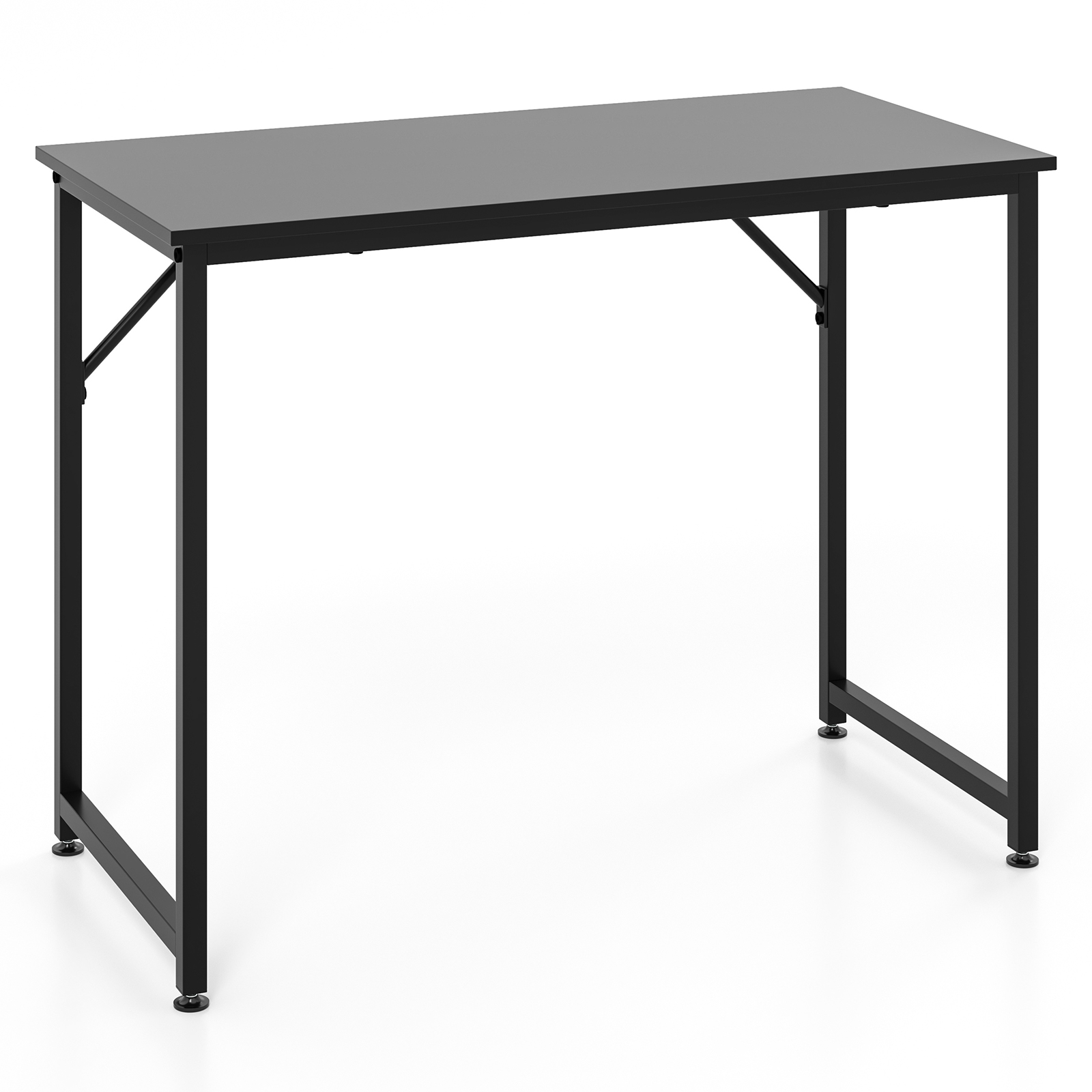 Costway Writing Workstation Study Laptop Table Computer Desk Office Home Black - 第 8/8 張圖片