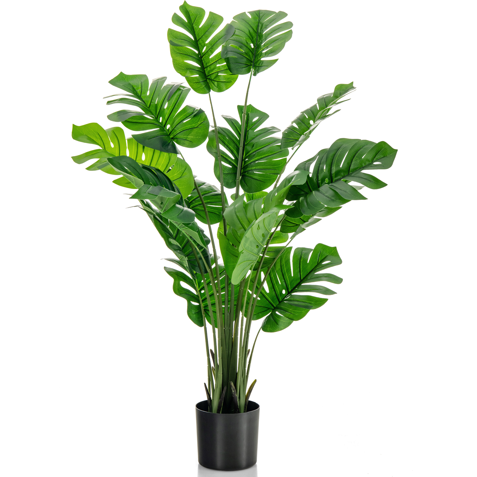 Topbuy 5ft Artificial Tree, Fake Monstera Deliciosa Plant in Pot with 15 Split