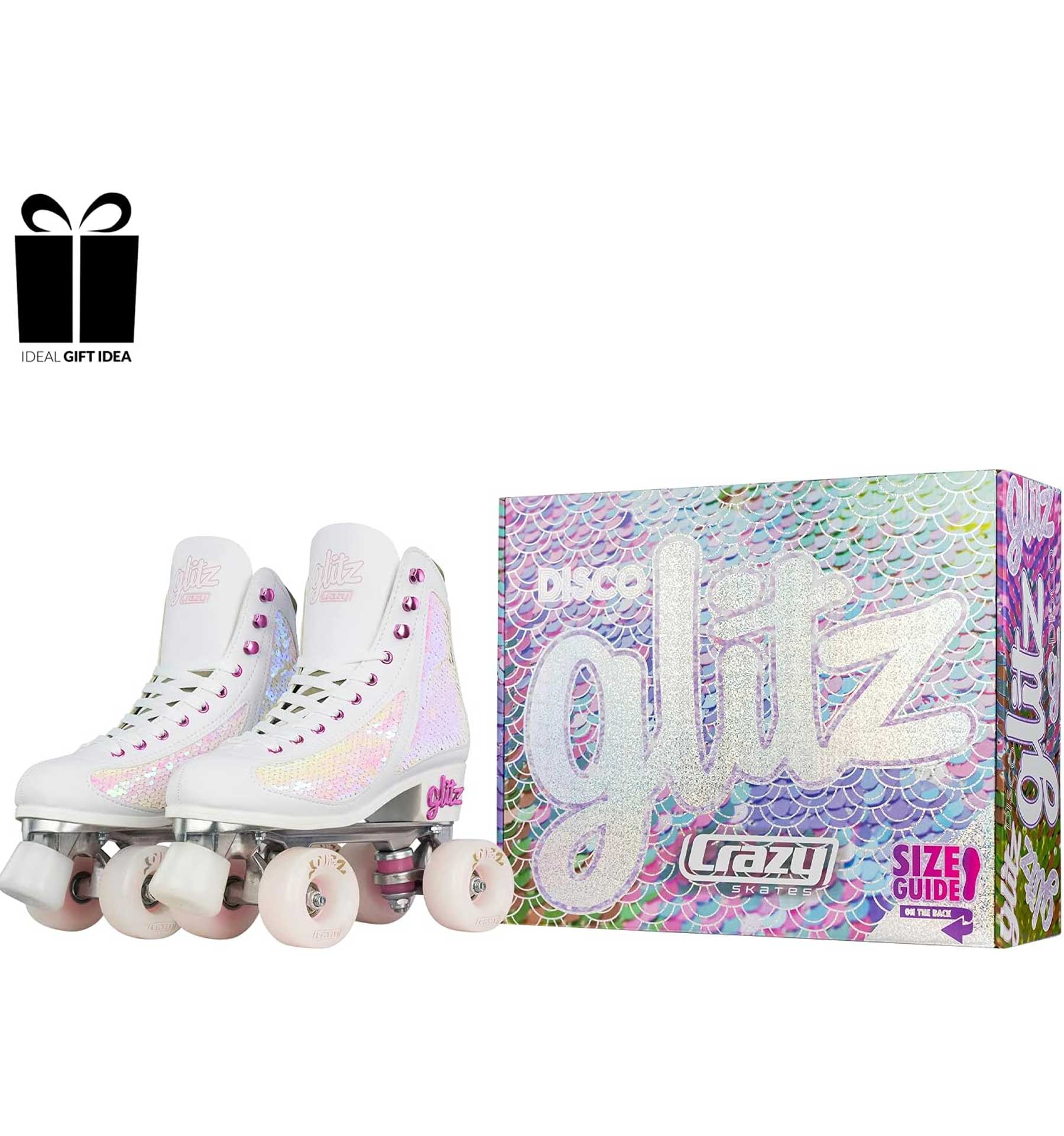 Crazy Skates GLITZ Quad Rollerskates for Girls Women Ladies Sequin Roller Size - Picture 22 of 39