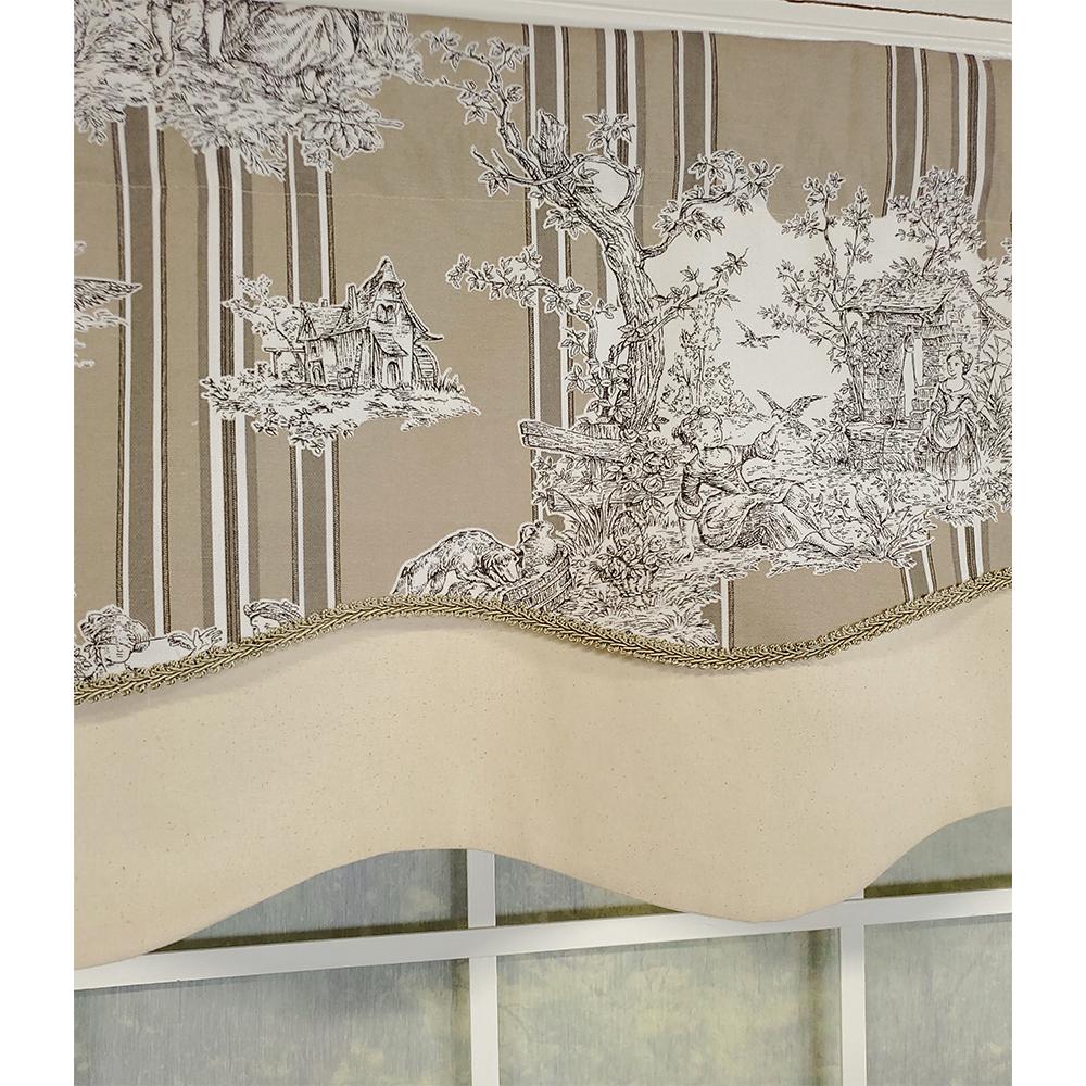 RLF Home French Tableau Classic Toile No Header Glory Valance 50" X 16" - Picture 8 of 15