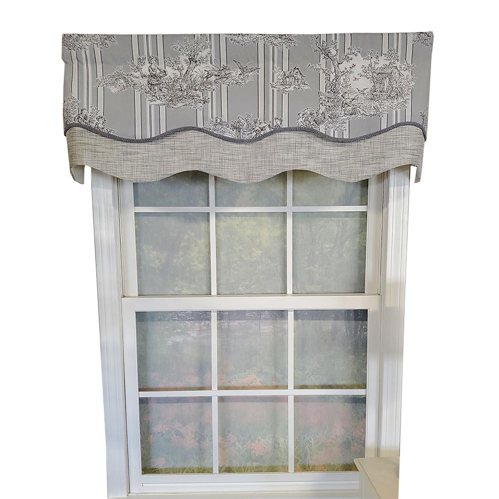 RLF Home French Tableau Classic Toile No Header Glory Valance 50" X 16" - Picture 11 of 15