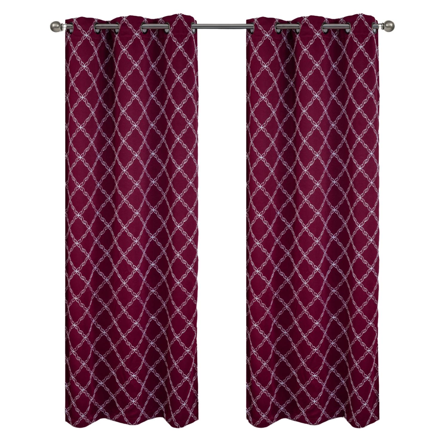 RT Designer Collection Giebel bestickt Verdunkelung Panel Burgund - Bild 8 von 15