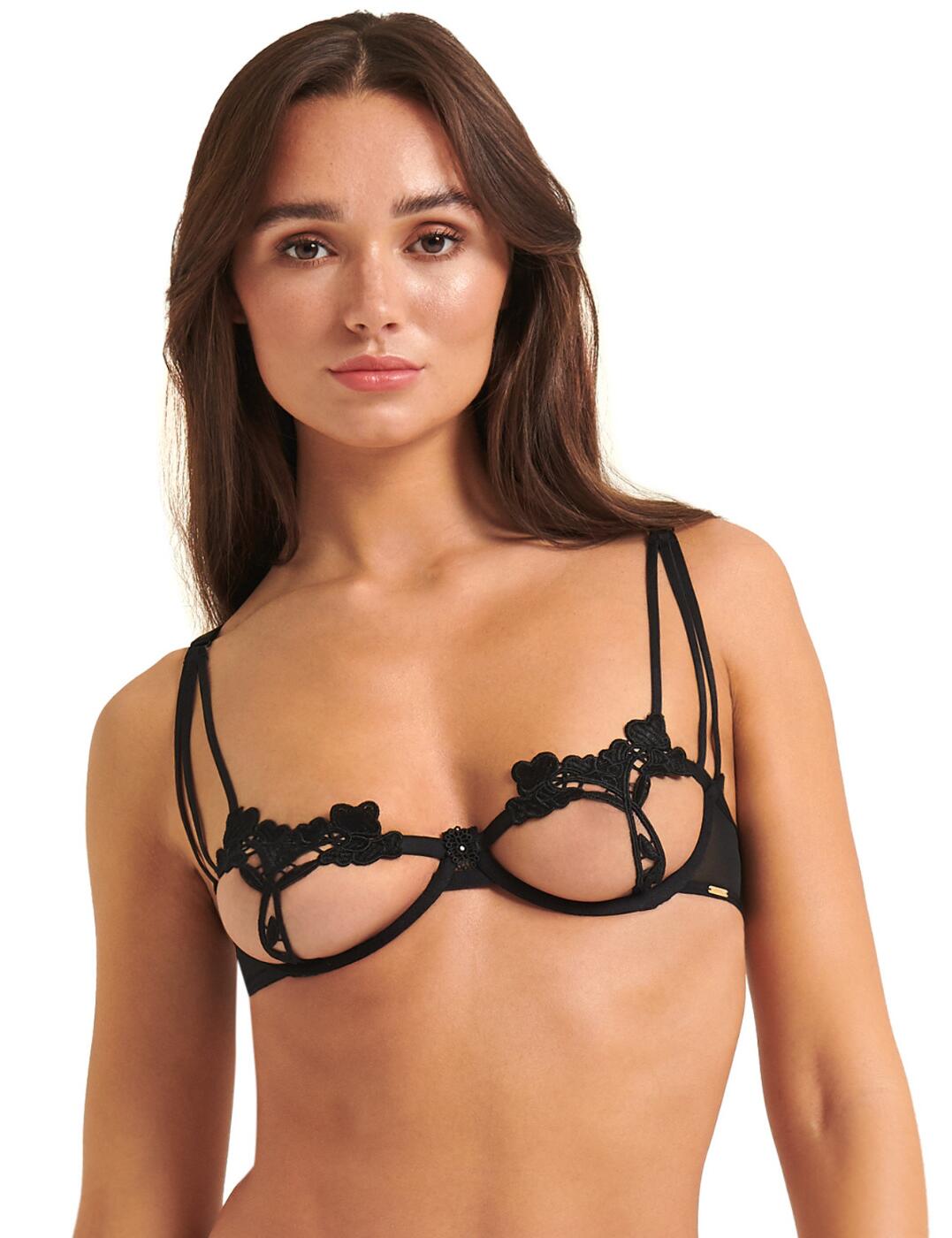 Bluebella Nova Bra Open Cup Erotic Seductive Bra Womens Bras 31623 Black - Picture 18 of 33