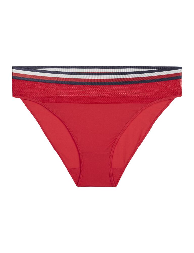 Tommy Hilfiger Satin Stripe Bikini Style Brief Knickers Lingerie UW0UW01567 Red