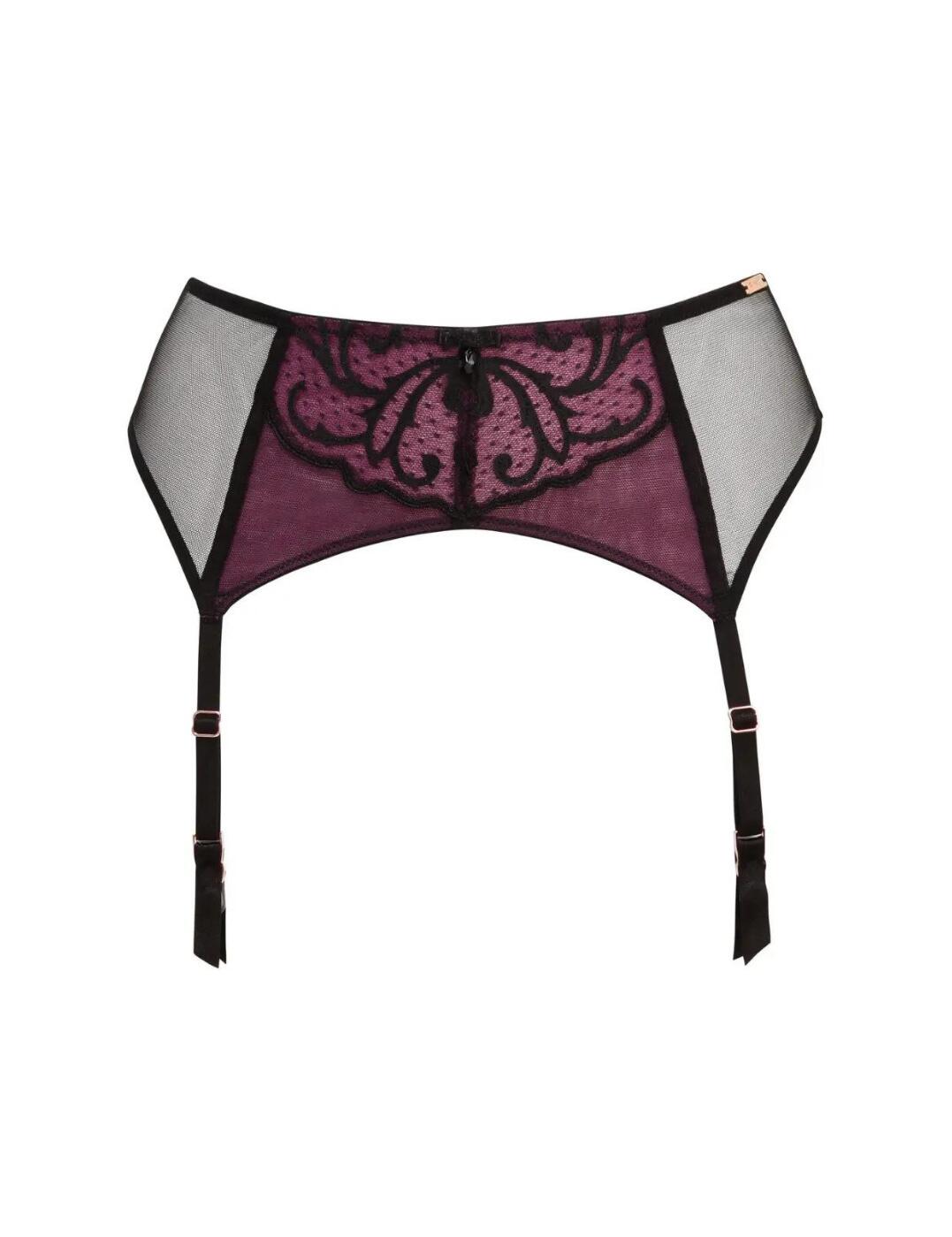 Gossard VIP Indulgence Suspender Belt Womens Sexy Suspenders 18702 Black/Plum - Produktbild 3
