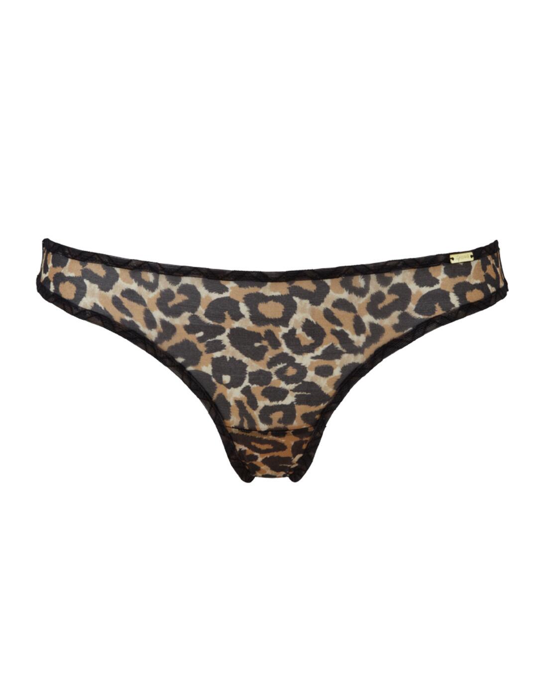 Gossard Glossies Leopard Print Thong Womens Sexy Sheer Lingerie 13106 - Picture 23 of 25