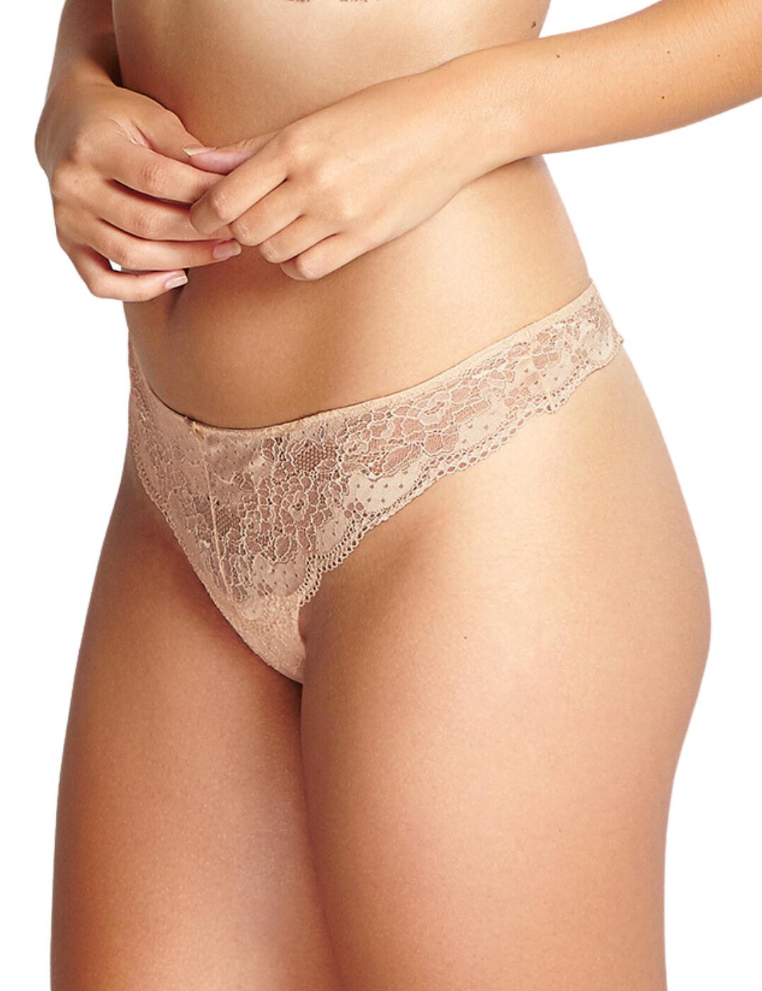Panache Clara Thong No VPL Mid Rise Soft Lace Elegenat Womens Knickers 7259 - Picture 6 of 23