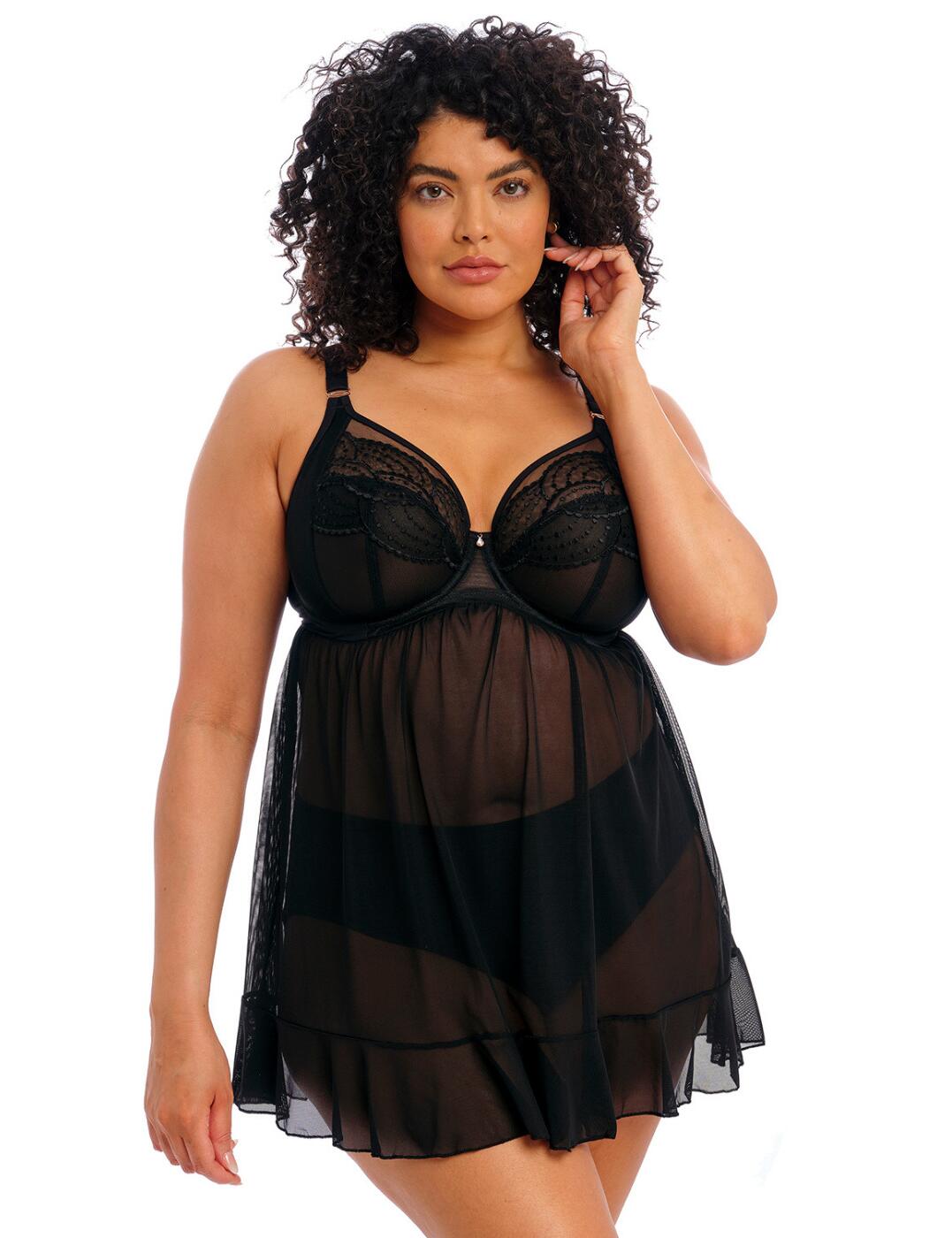 Elomi Priya Babydoll Chemise 4551 Underwired Semi Sheer Sexy Plus Size Nightwear - Picture 2 of 9
