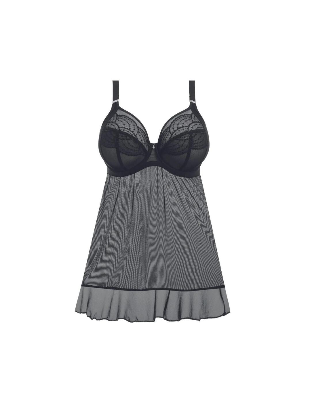 Elomi Priya Babydoll Chemise 4551 Underwired Semi Sheer Sexy Plus Size Nightwear - Picture 5 of 9